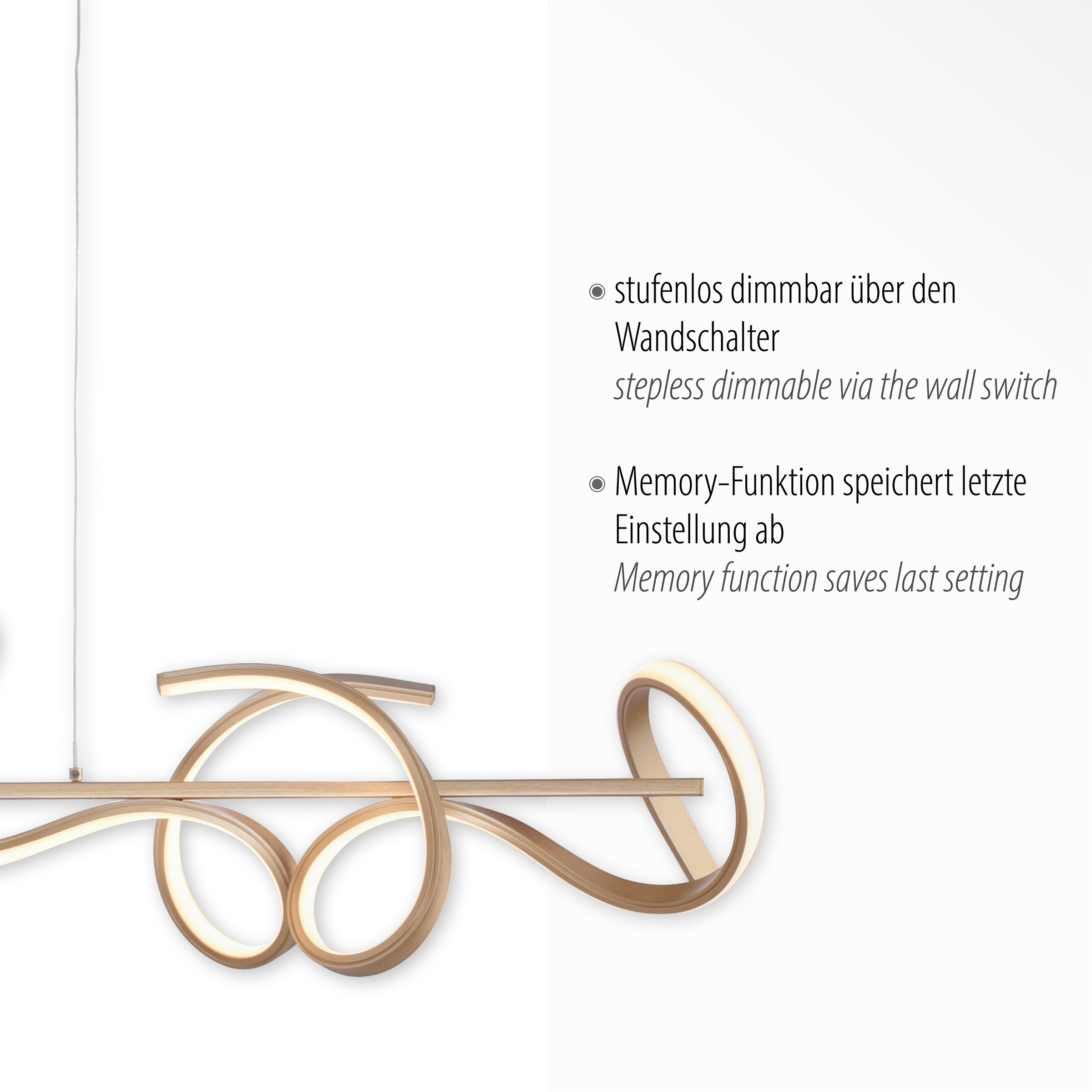 JUST LIGHT Pendelleuchte »CURLS«, 4 flammig, Leuchtmittel LED-Board | LED fest integriert, LED, dimmbar, Simply Dim, Memory, nach Trennung vom Netz