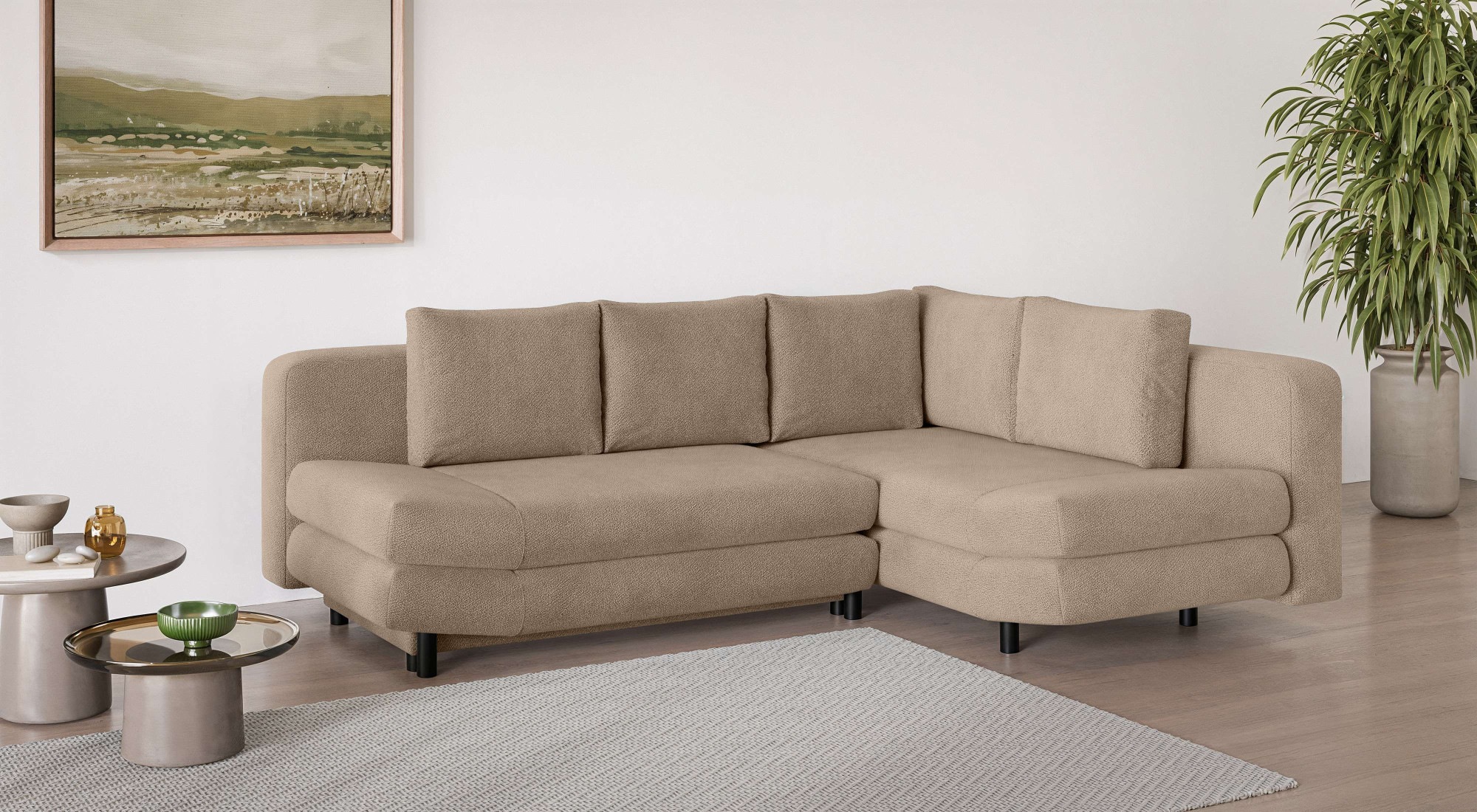 Home affaire Ecksofa »LENNARA Schlafsofa mit Bettkasten, Maße B/T/H: 234/17 günstig online kaufen