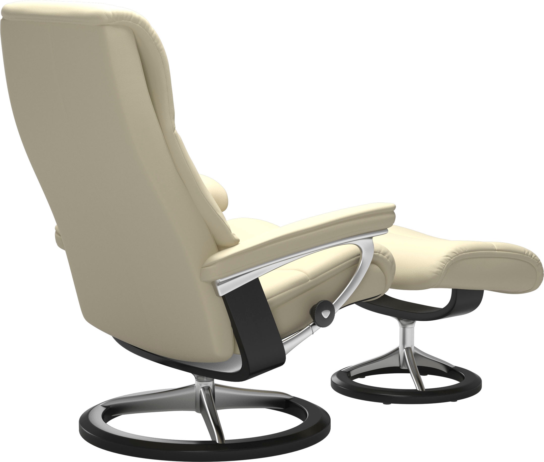 Stressless® Relaxsessel »View«, (Set, Relaxsessel mit Hocker), mit Signature Base, Größe M,Gestell Schwarz