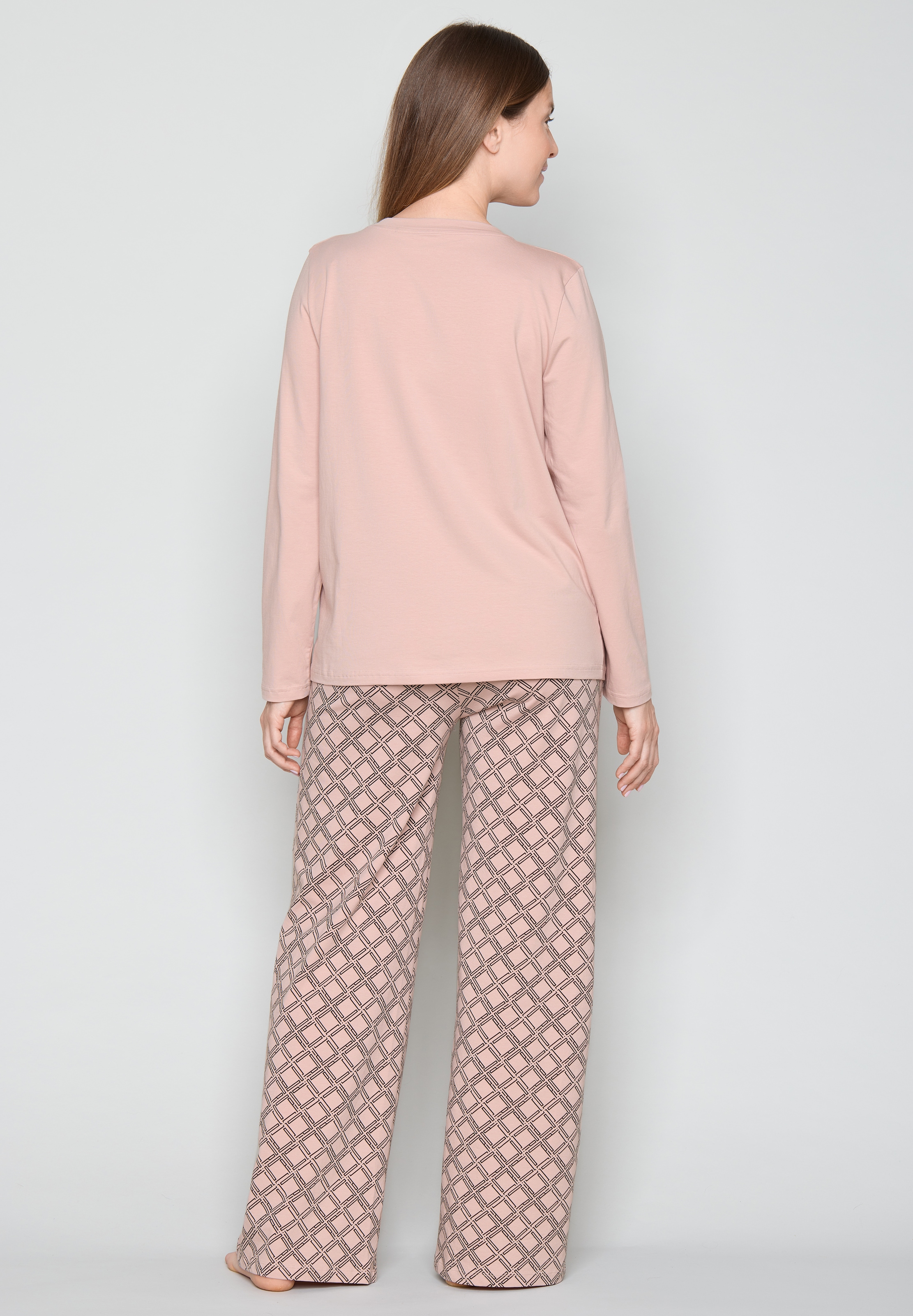 JOOP! Pyjama aus Jersey, lässig-eleganter Look, mit Wide-Leg-Hosen
