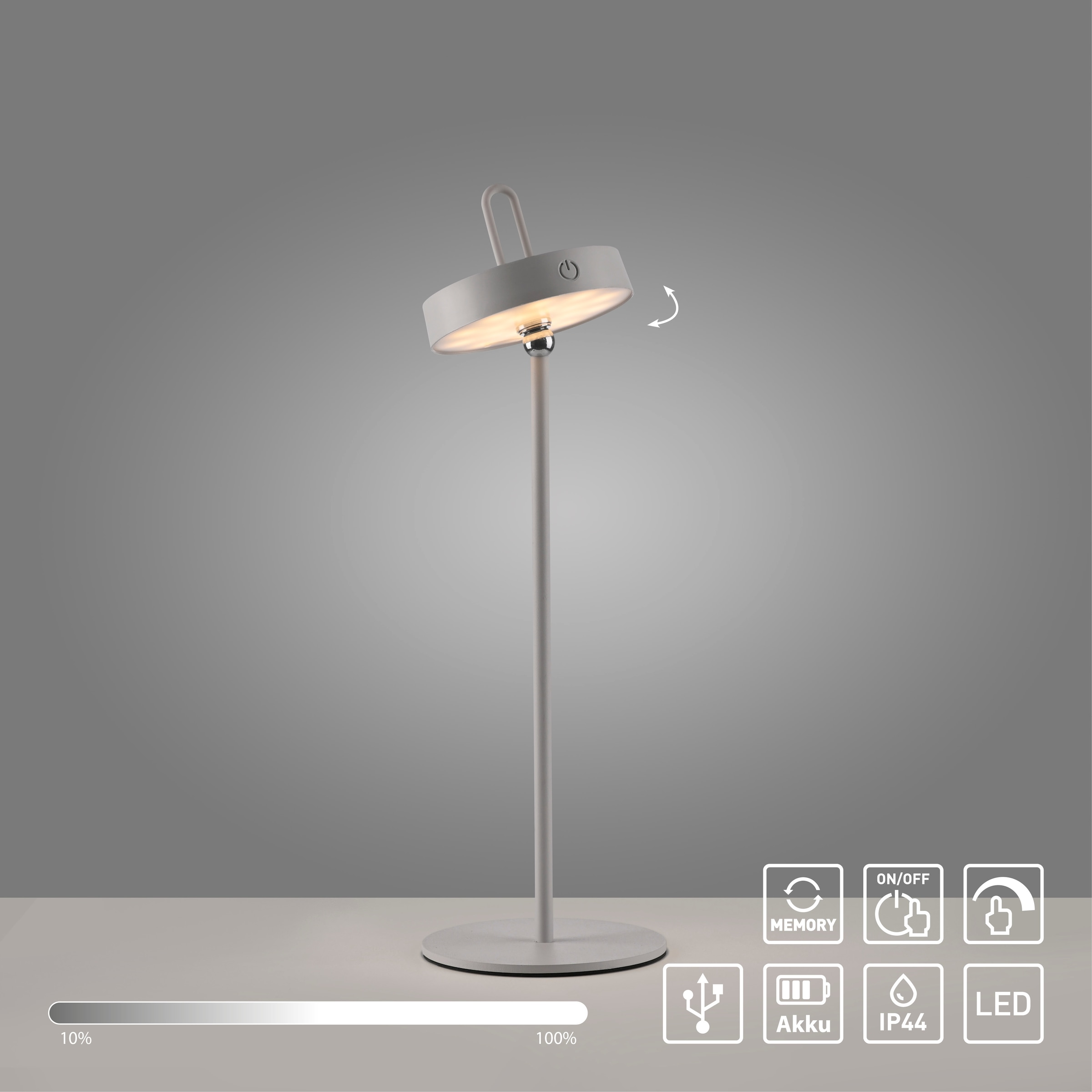 JUST LIGHT Tischleuchte »AMAG«, 1 flammig, Leuchtmittel LED-Modul | LED fest integriert, Akkuleuchte