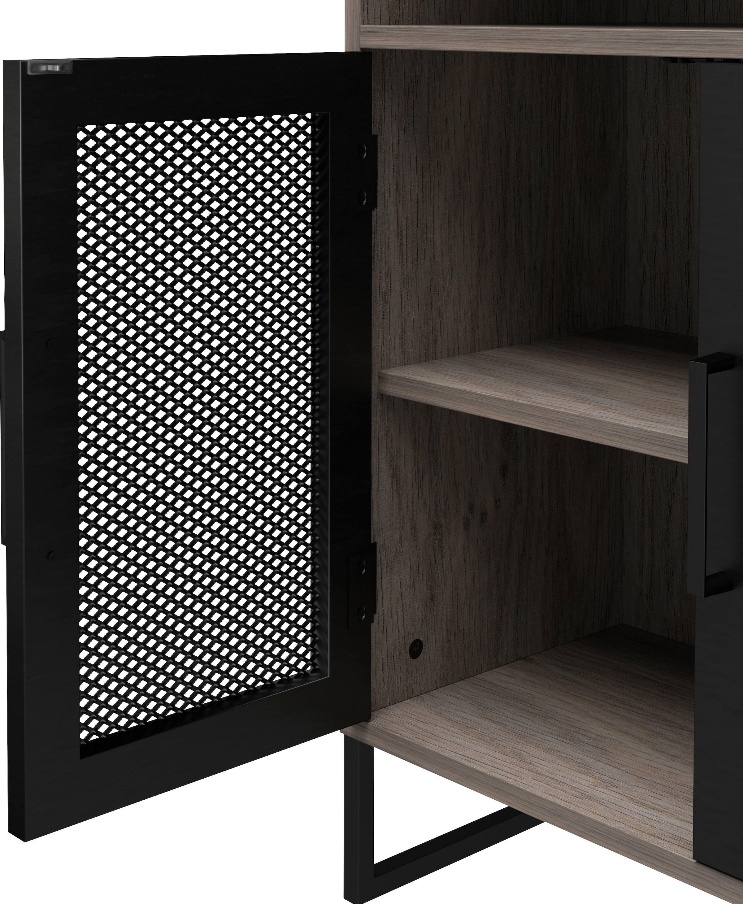 Dorel Home Aktenschrank »Purdue«, Türen mit Magnetverschluß, Mesh aus Metall, Breite 61 cm, Höhe 76,5 cm