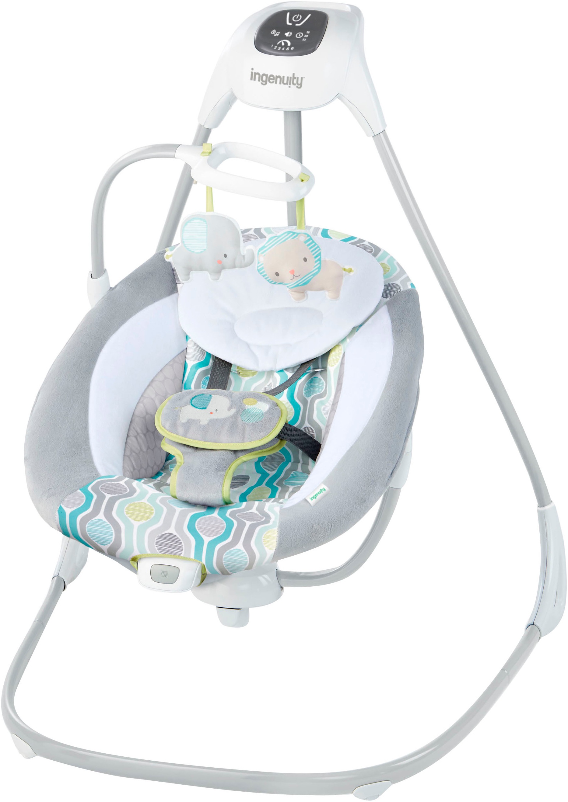 INGENUITY Babywippe »SimpleComfort Compact Soothing Swing - Everston« mit Sound-Effekt grau