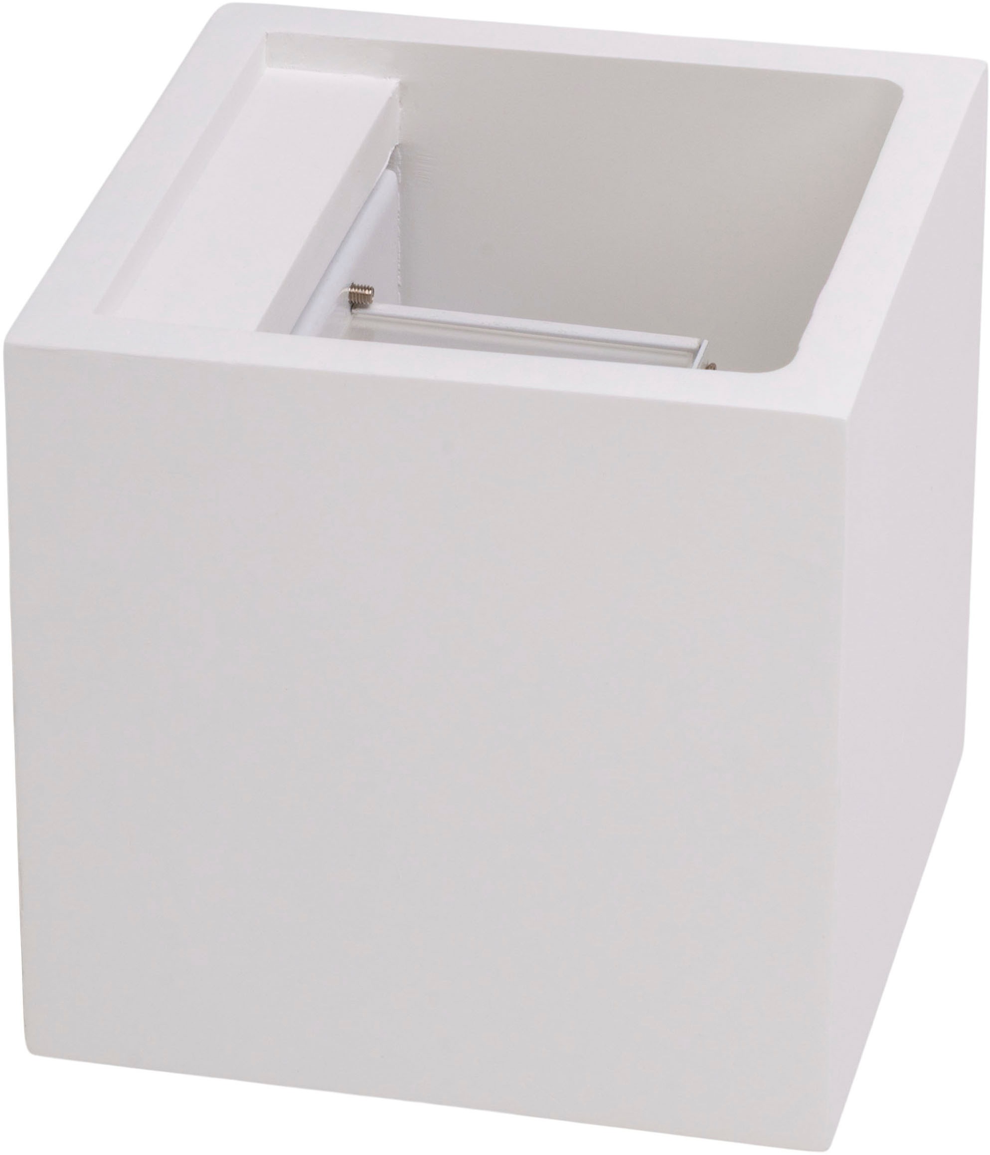 näve LED Wandleuchte »Wanna«, 1 flammig, Leuchtmittel LED-Modul | LED fest integriert, incl. 2x 3W Cree xp LED, l: 11,5cm, b: 11,5cm, h: 11,5cm, Gips, weiß