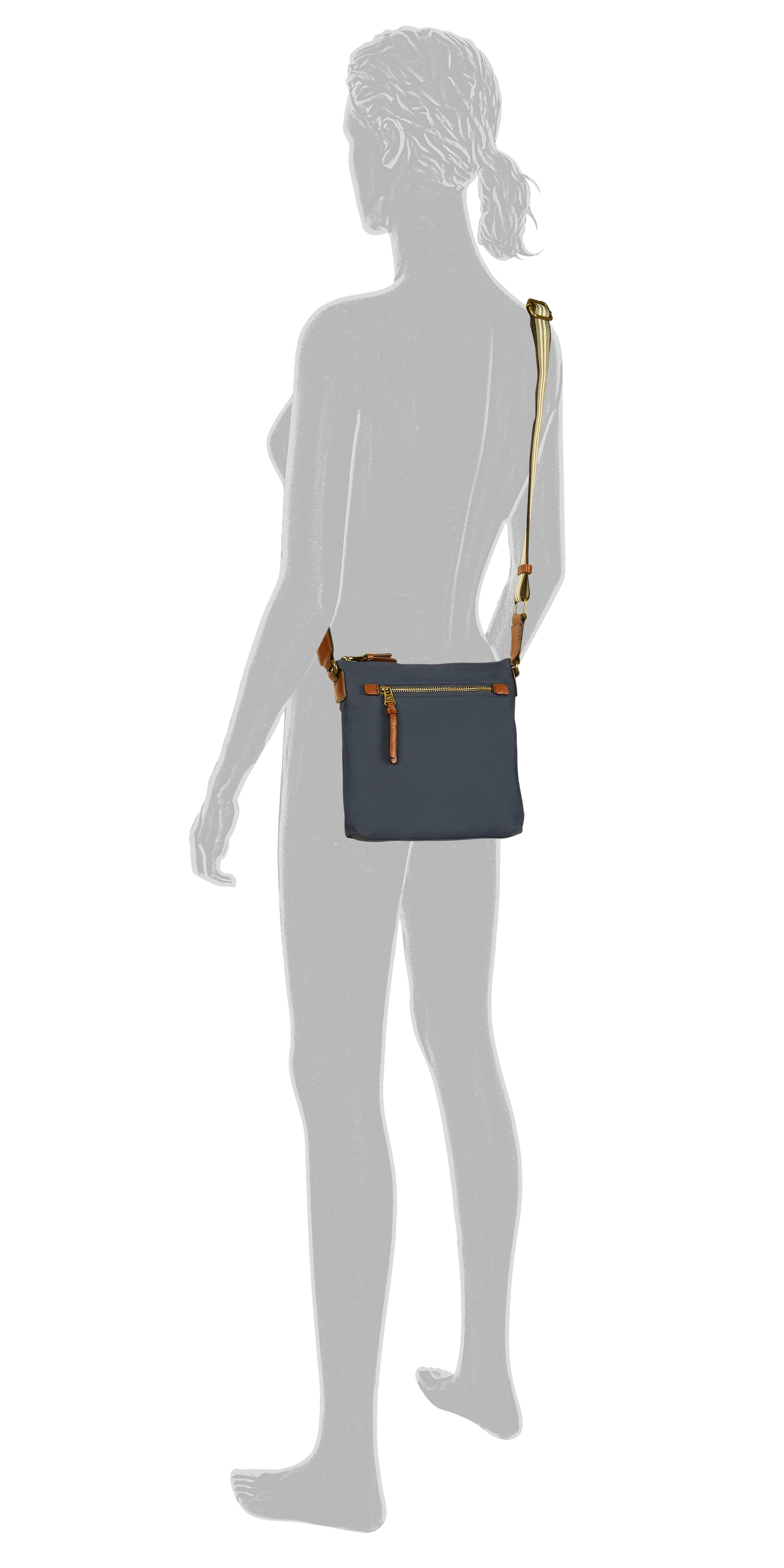 camel active Umhängetasche »Bari« aus hochwertigem matten Nylon mit gestreiftem Gewebeband