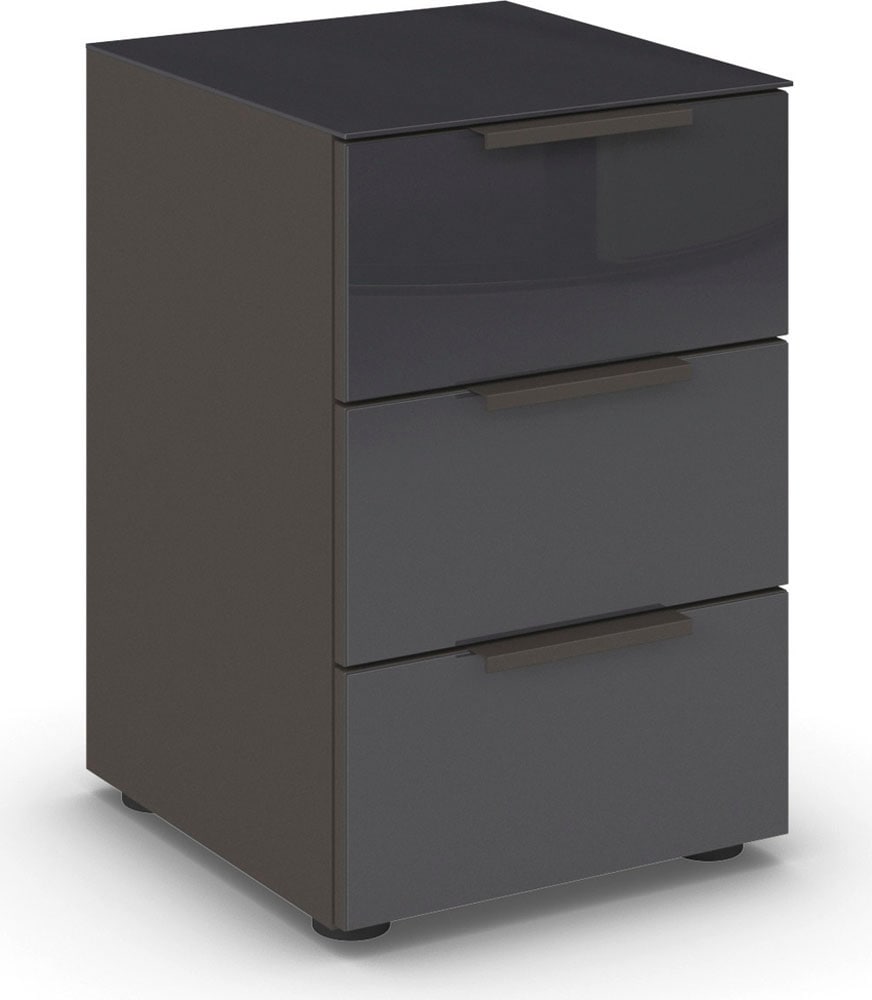 rauch Nachtkommode »Nachttisch Nachtschrank Nachtkonsole FLIPP mit Glasfront« Breite 40 cm,  mit 3 Schubladen und Soft-Close-Funktion, Oberboden und Front Glas