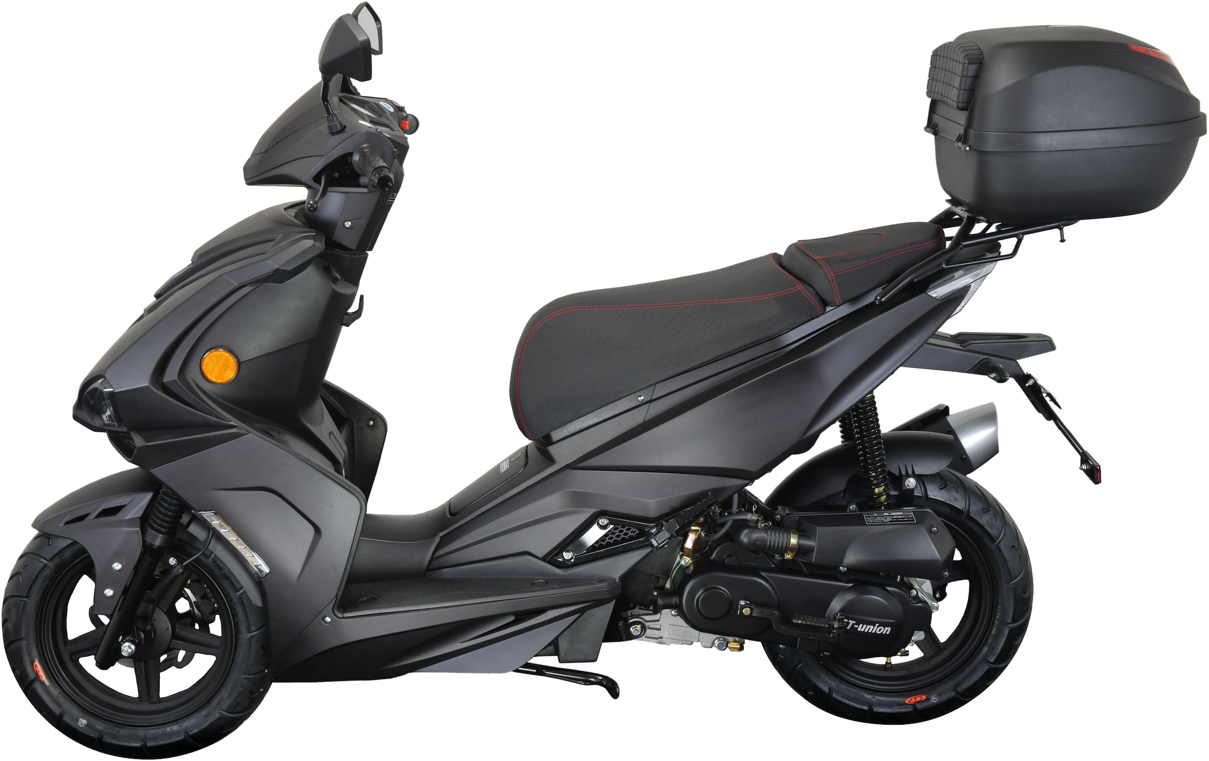 GT UNION Motorroller »Striker 25«, 49,5 cm³, 25 km/h, Euro 5, 2,7 PS, (Set, mit Topcase), Luftgekühlter Motor