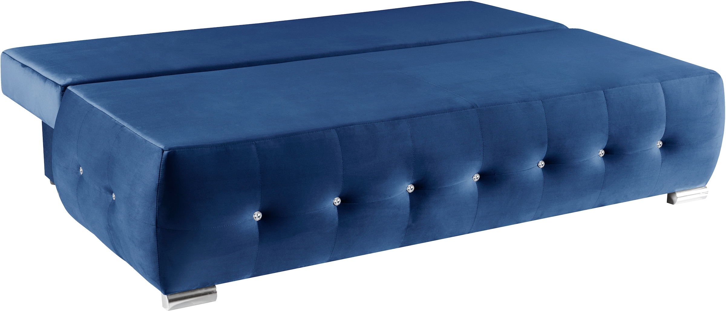 WERK2 Schlafsofa »Monaco«, 2-Sitzer Schlafcouch mit Bettkasten & funkelnden Ziersteinchen