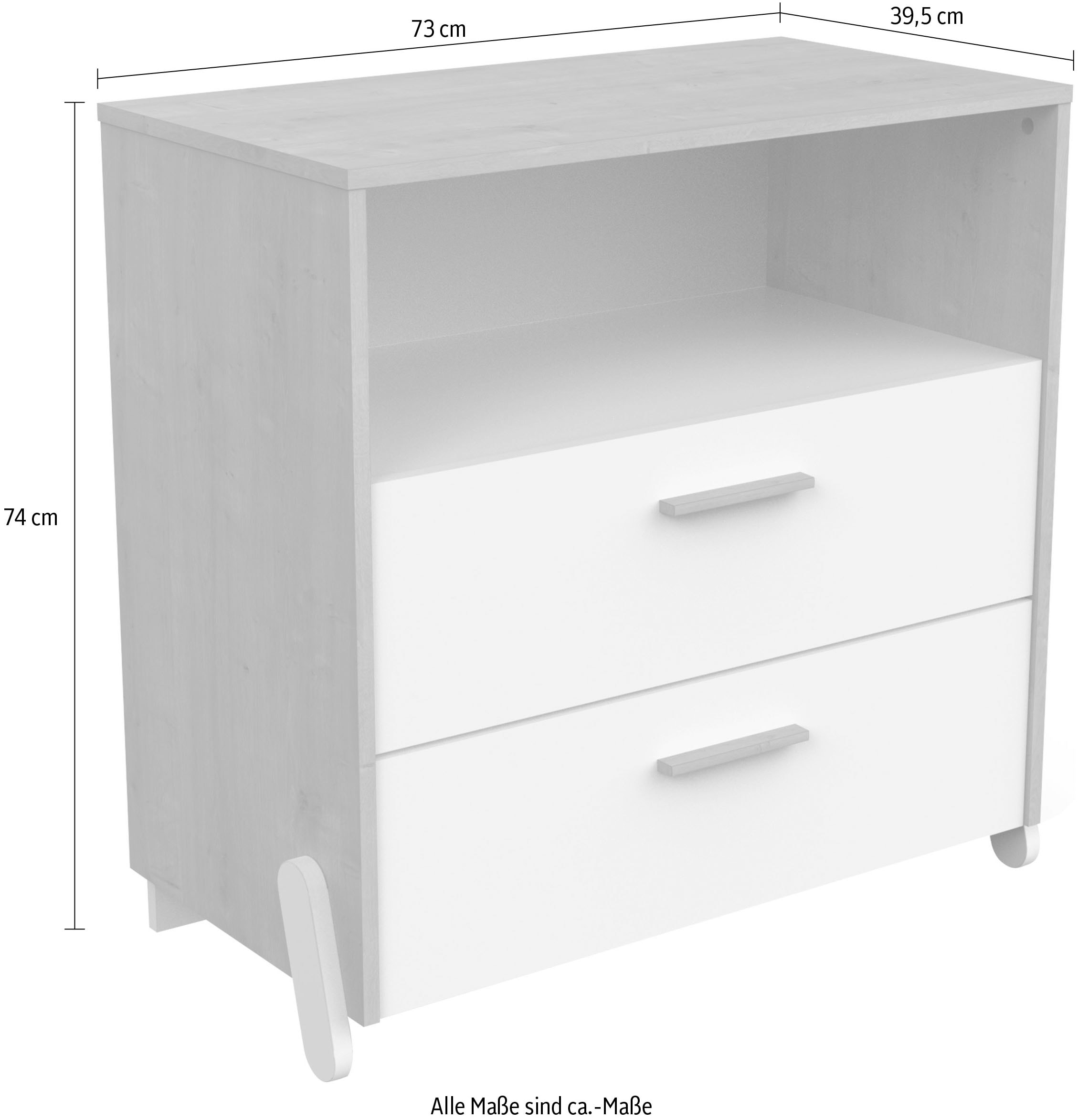 Demeyere GROUP Nachtschrank, Kommode 2 Schubladen/ 1 Niche