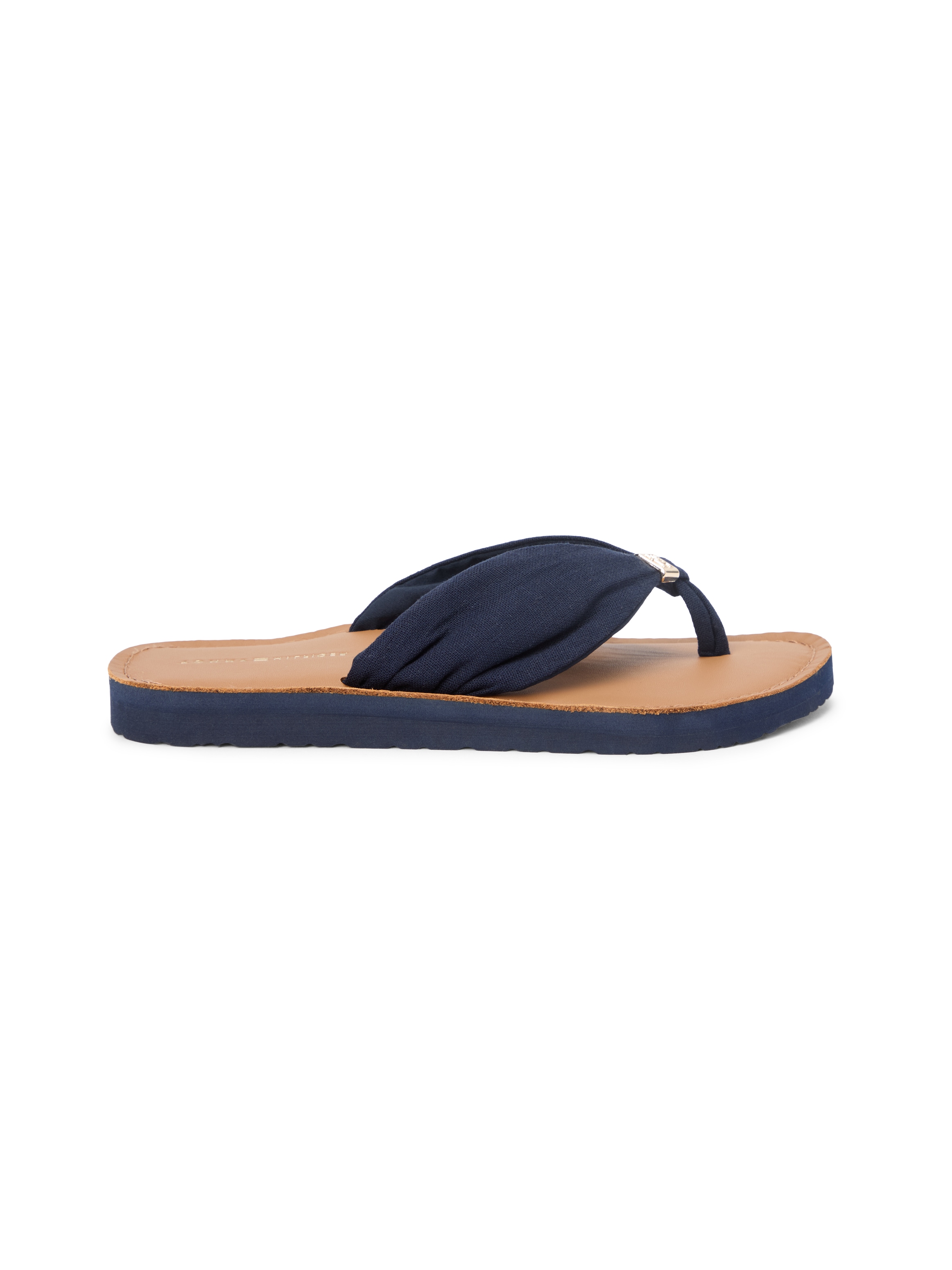Tommy Hilfiger Zehentrenner »TH LTR FOOTBED SUMMER SANDAL«  Sommerschuh, Strandschuh, Dianette, Flat mit Logoemblem