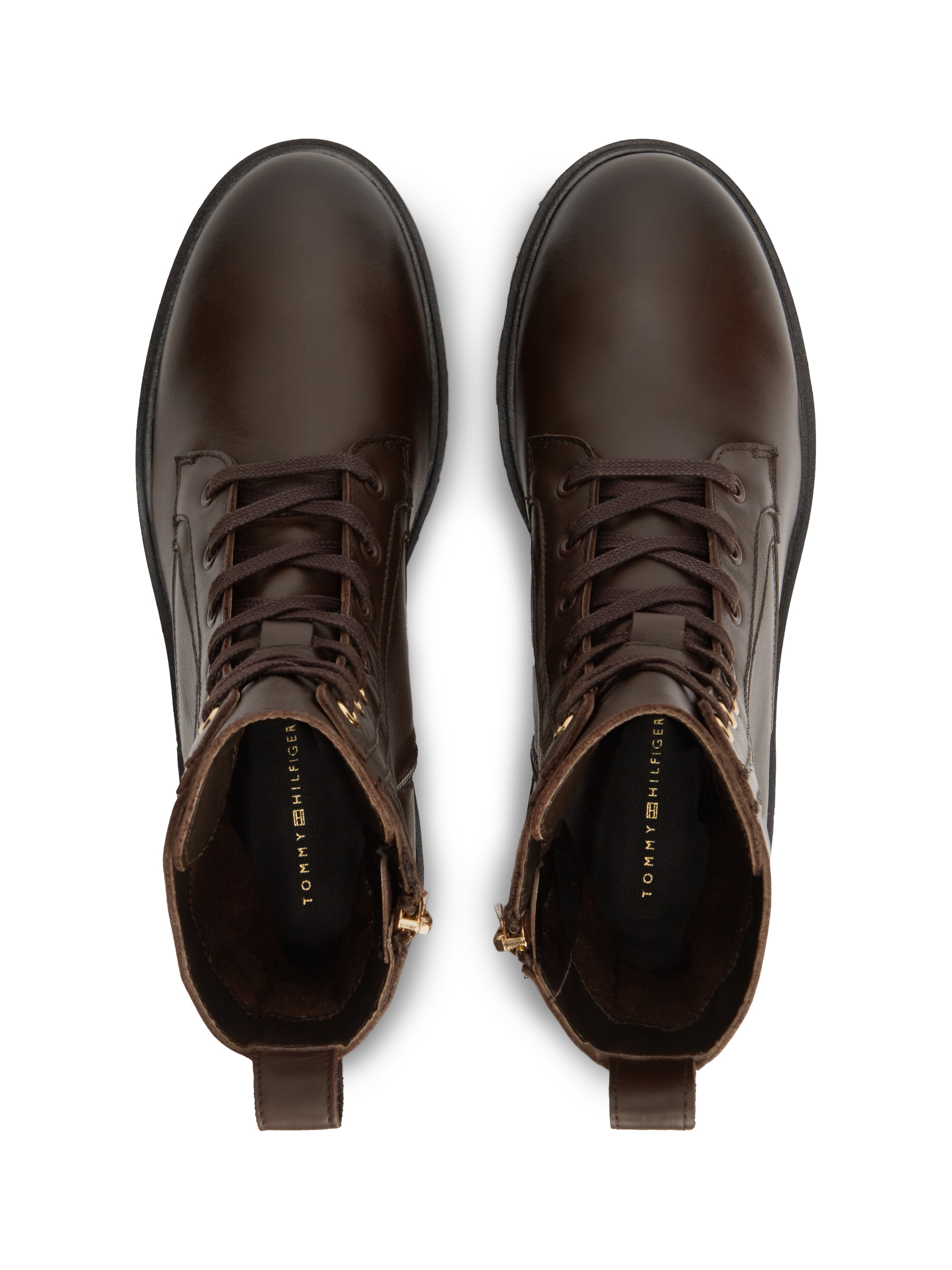 Tommy Hilfiger Schnürstiefelette »TH STUD LEATHER LACE-UP BOOT«  Blockabsatz, Schnürboots mit zusätzlichem Innenreißverschluss