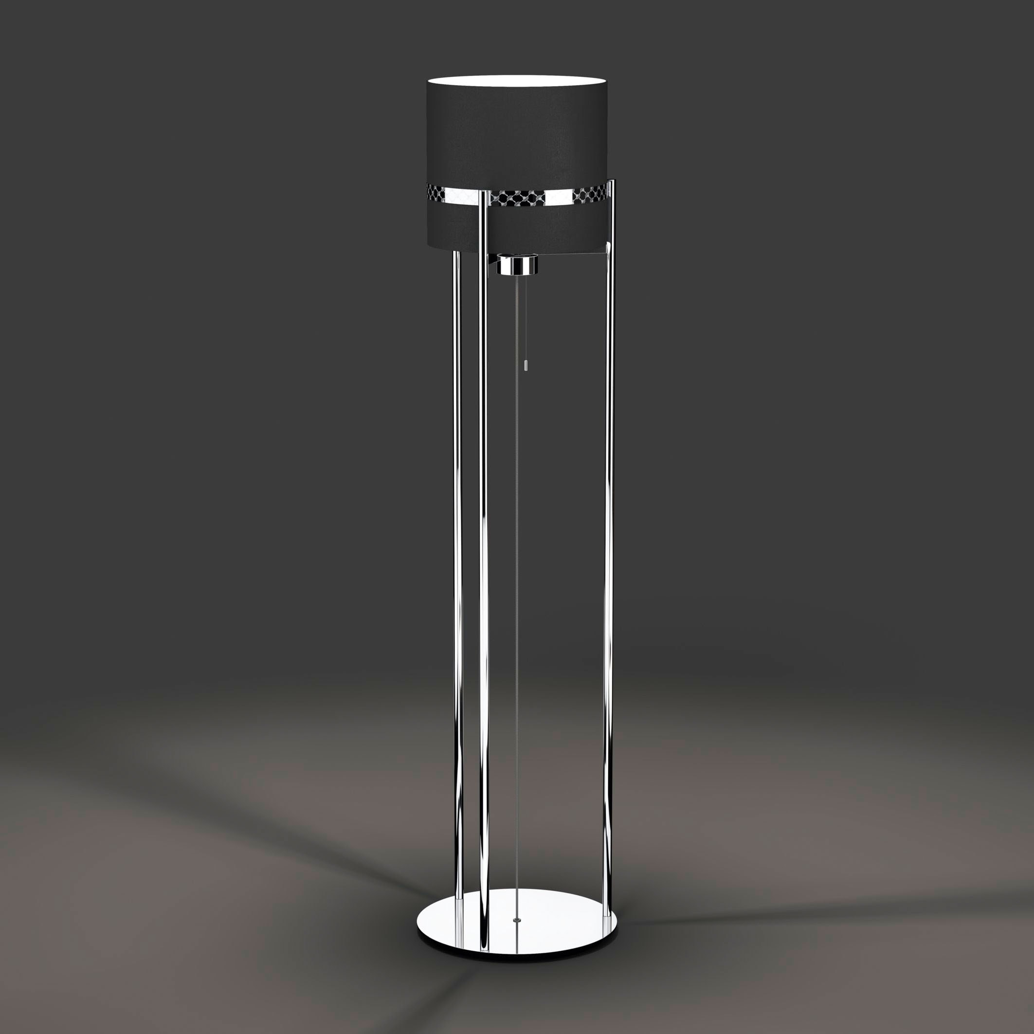 JOOP! Stehlampe »ROUND LIGHTS«, Leuchtmittel E27 | ohne Leuchtmittel, mit Textil-Leuchtenschirmen und eingelassenen Metall-Dekorbändern