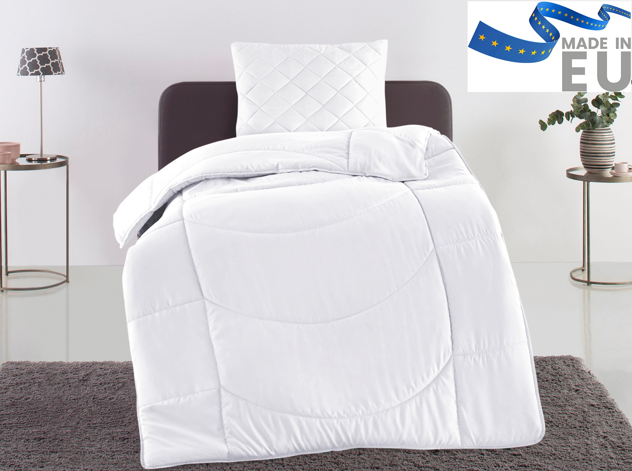 my home Steppbett + Kopfkissen »Microlux, Bettdecke 135x200 cm, 155x220 cm« günstig online kaufen