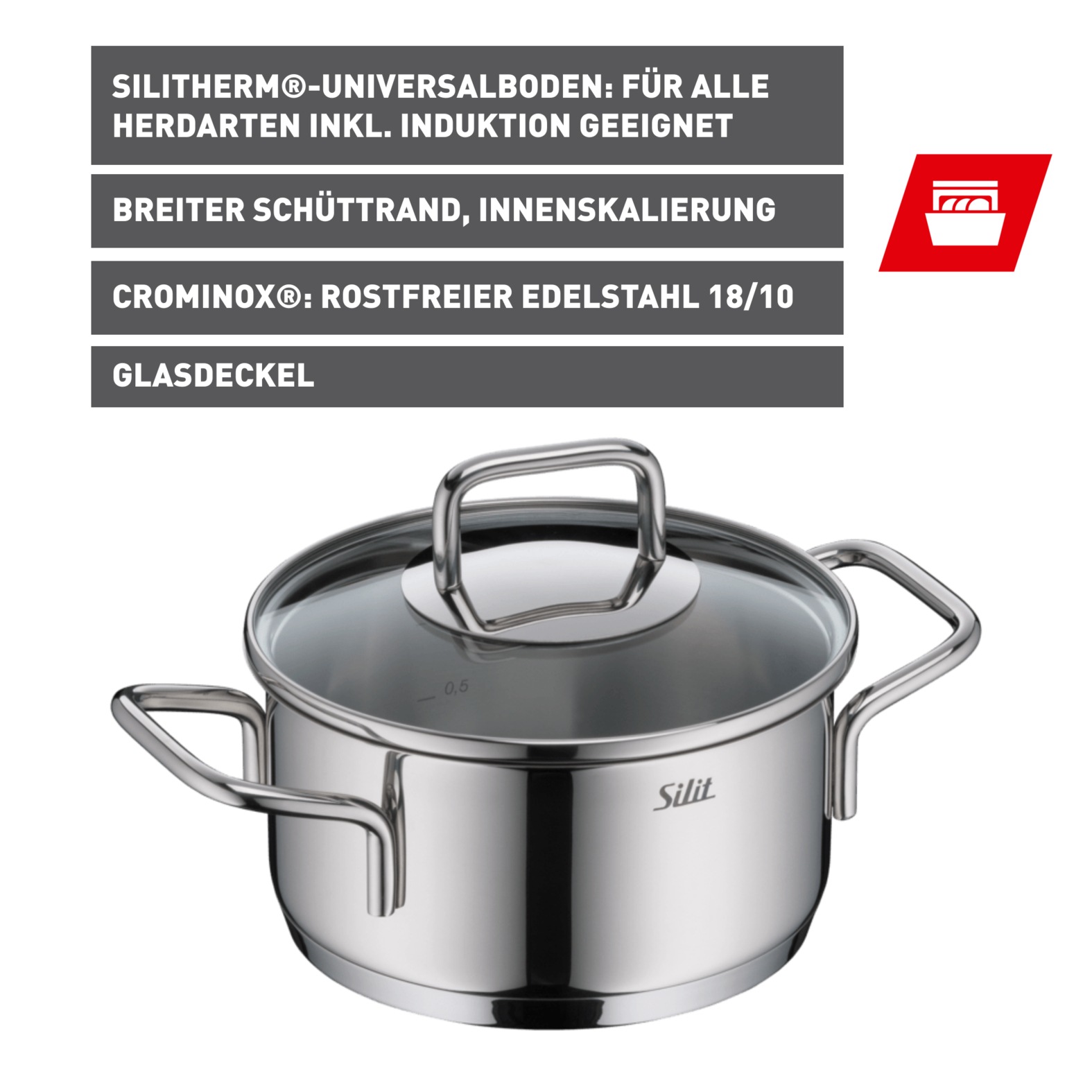 Silit Bratentopf »Extra Cook, mit Glasdeckel« 2 Stk. tlg. Edelstahl 18/10 günstig online kaufen