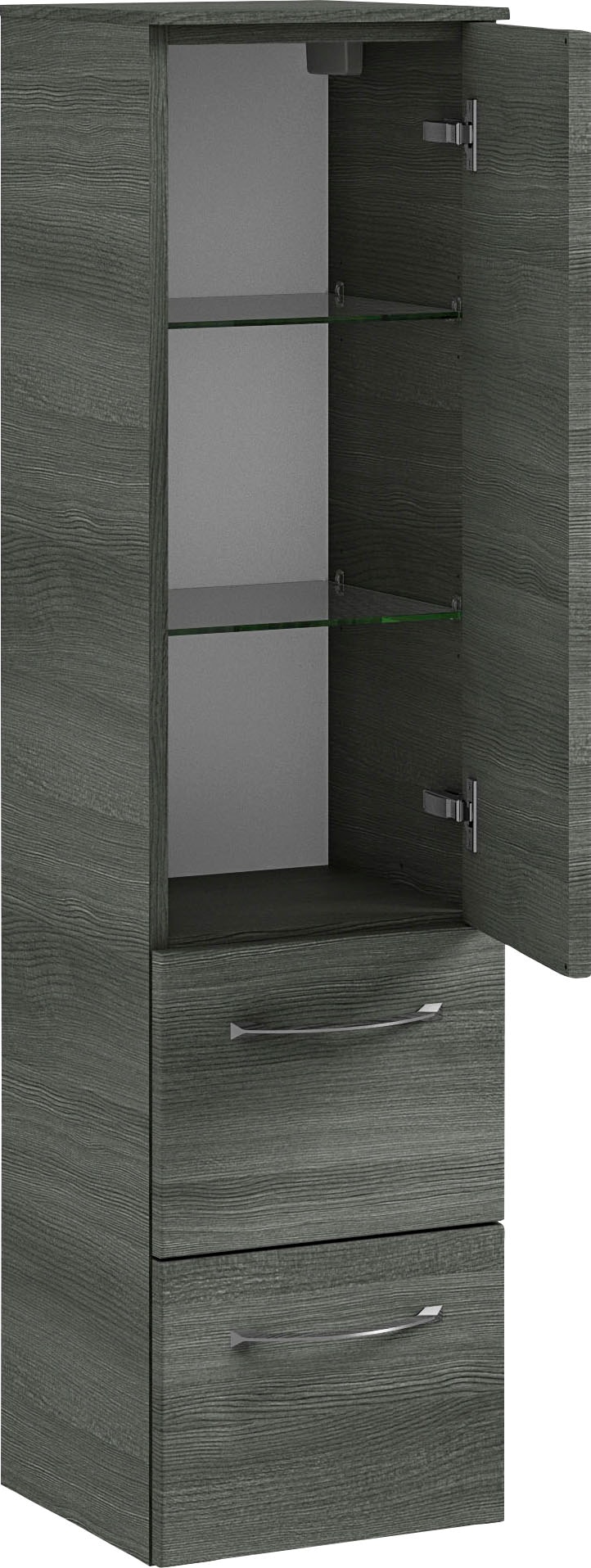Saphir Badmöbel-Set »6005 Sprint 3-teilig, Keramik-Waschtisch mit LED-Spiegelschrank«, (4 St.), Midischrank, inkl. Türdämpfer, 3 Türen, 4 Schubladen, Bad-Set
