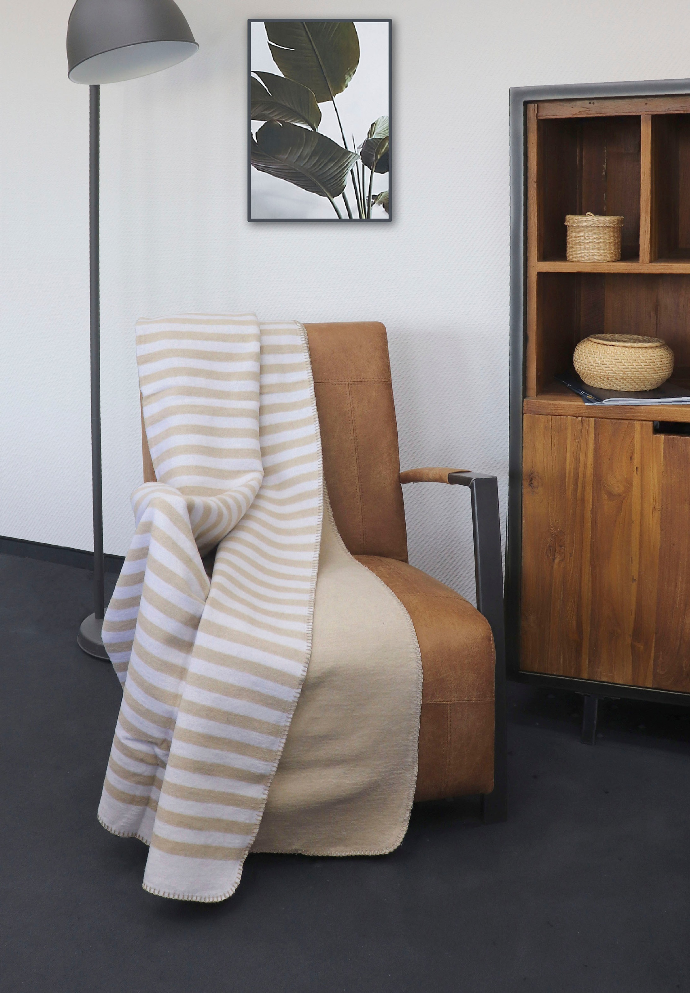 Biberna Wohndecke »Aras«, weiche Wohndecke mit Wendefunktion und Melangeoptik, Made in Germany