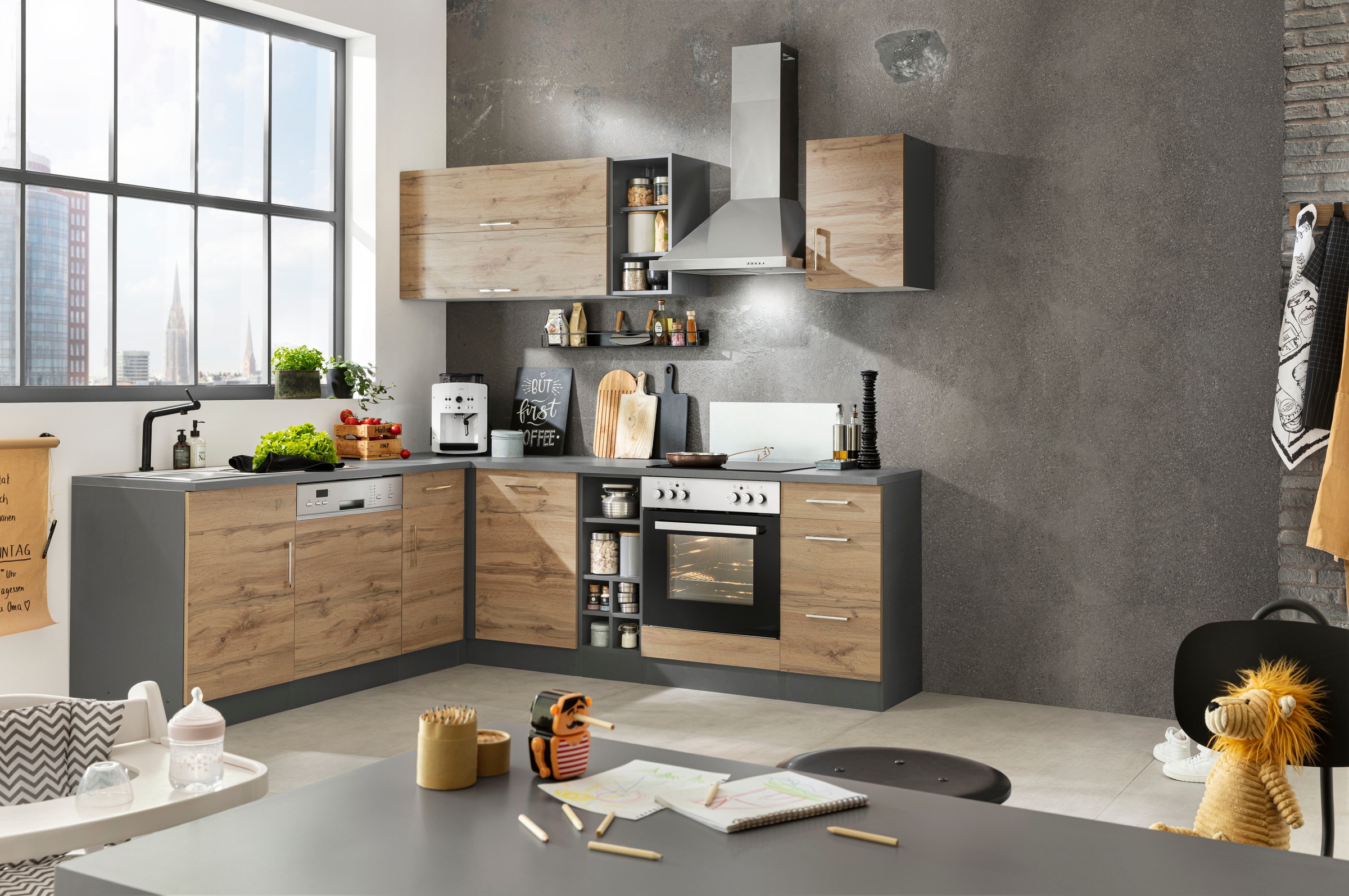 KOCHSTATION Winkelküche "KS-Colmar" ohne E-Geräte, Stellbreite 210/240 cm günstig online kaufen