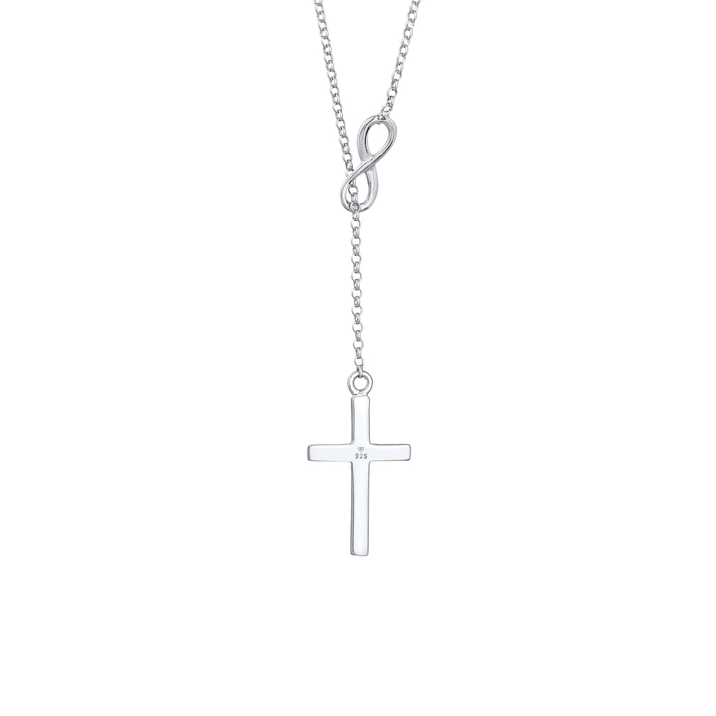 Elli Collierkettchen »Y-Kette mit Kreuz und Infinity Symbol 925 Silber«