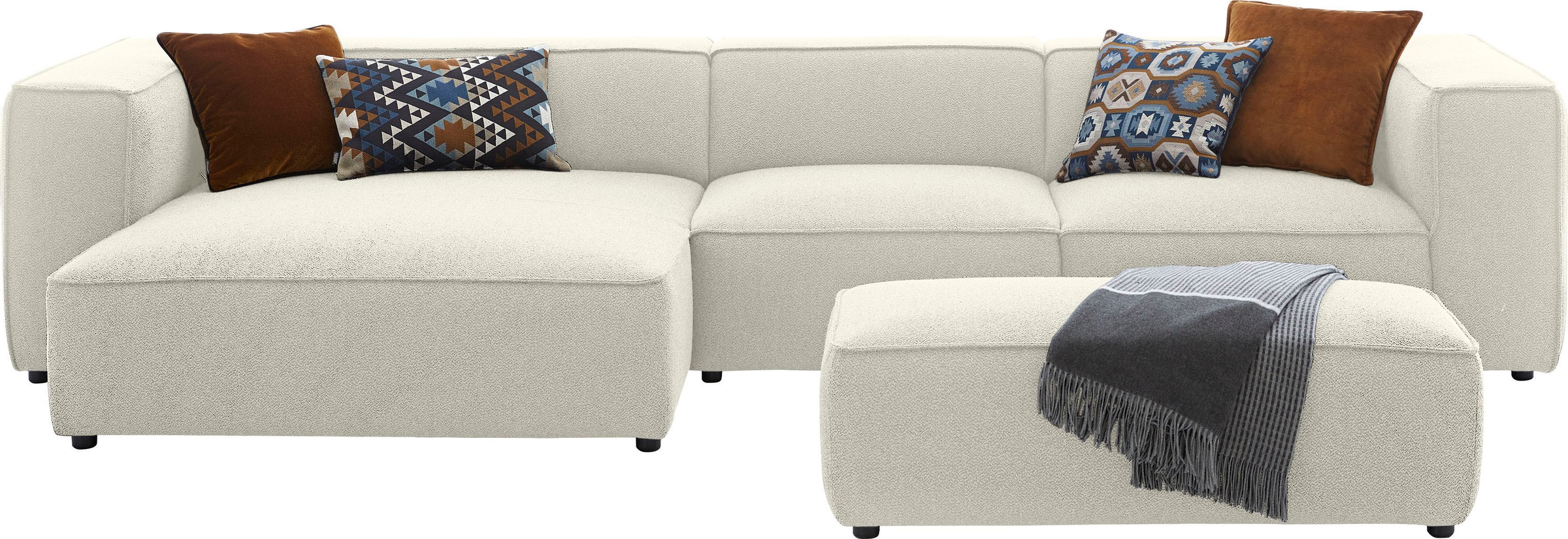 W.SCHILLIG Ecksofa »around-the-block«, mit eleganter Biese, mit Federkern, Breite 341 cm