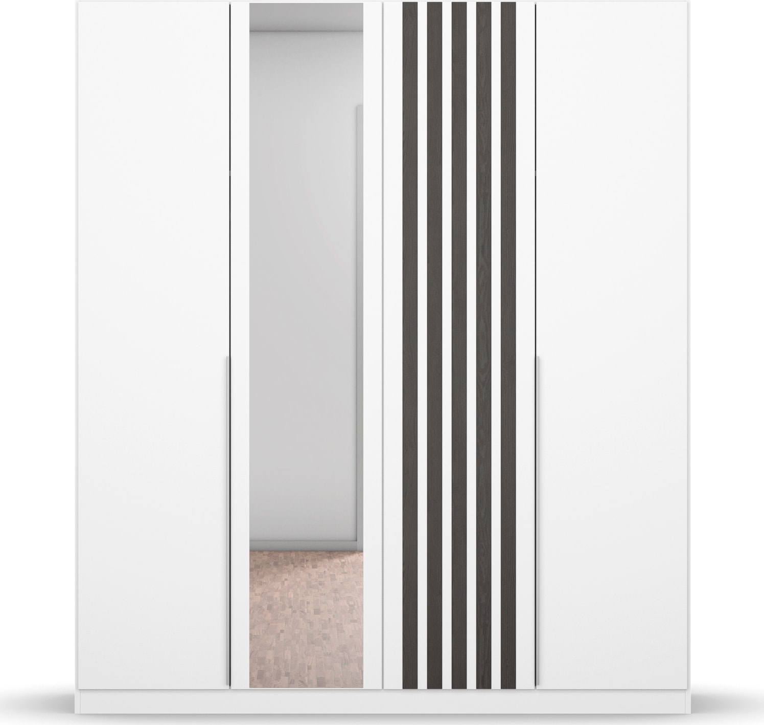 rauch Drehtürenschrank »Kleiderschrank Schrank Garderobe Garderobenschrank LAMELLA«, elegante Lamellen-Auflage in 3D Akustikpaneel Optik MADE IN GERMANY