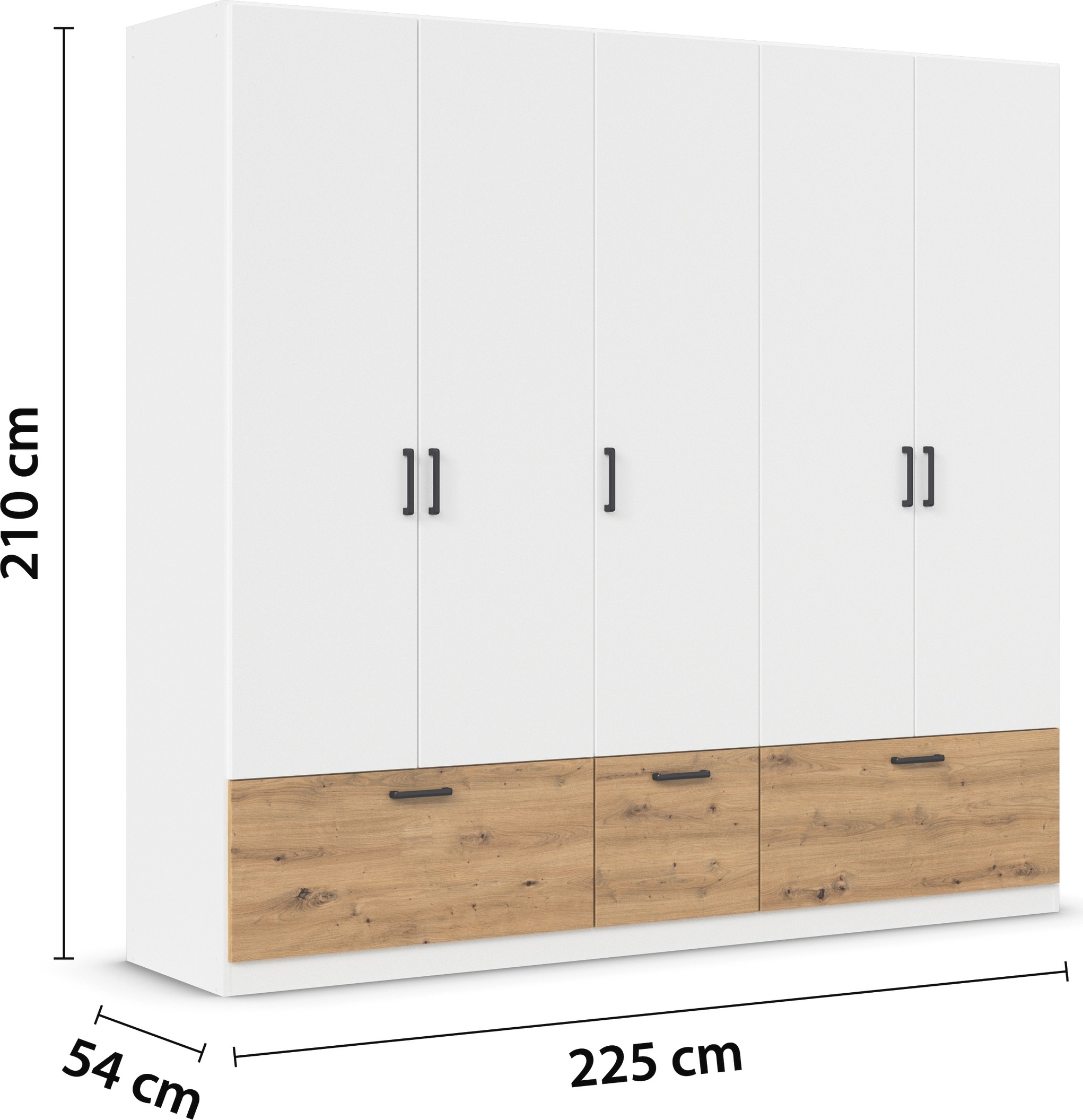 rauch Drehtürenschrank »Kleiderschrank Schrank Garderobe Wäscheschrank BARI«, mit Schubkästen und modernem Griff in Graumetallic MADE IN GERMANY