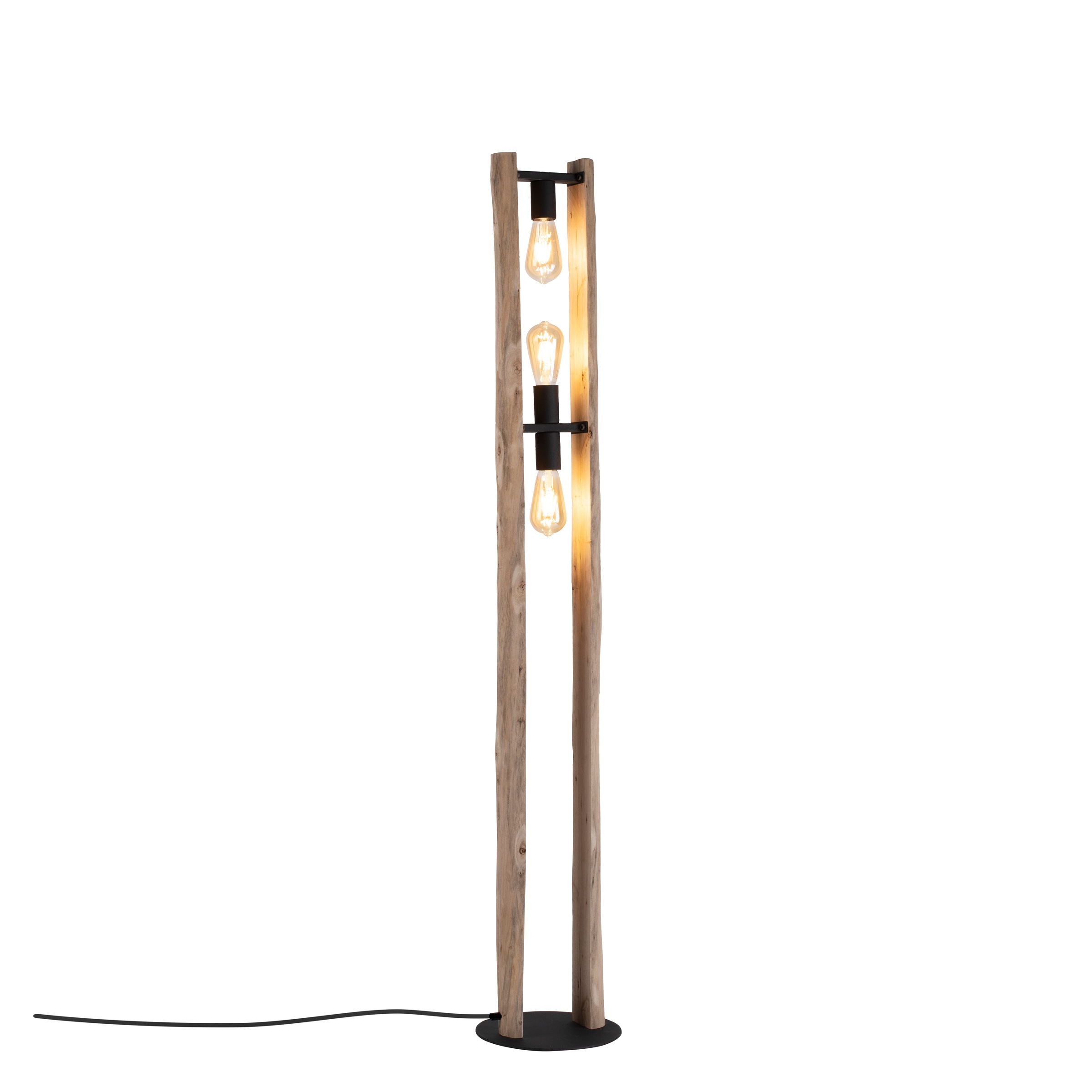 JUST LIGHT Stehlampe »LOG«, 3 flammig, ExklusiveE27, Schalter, Fußschalter