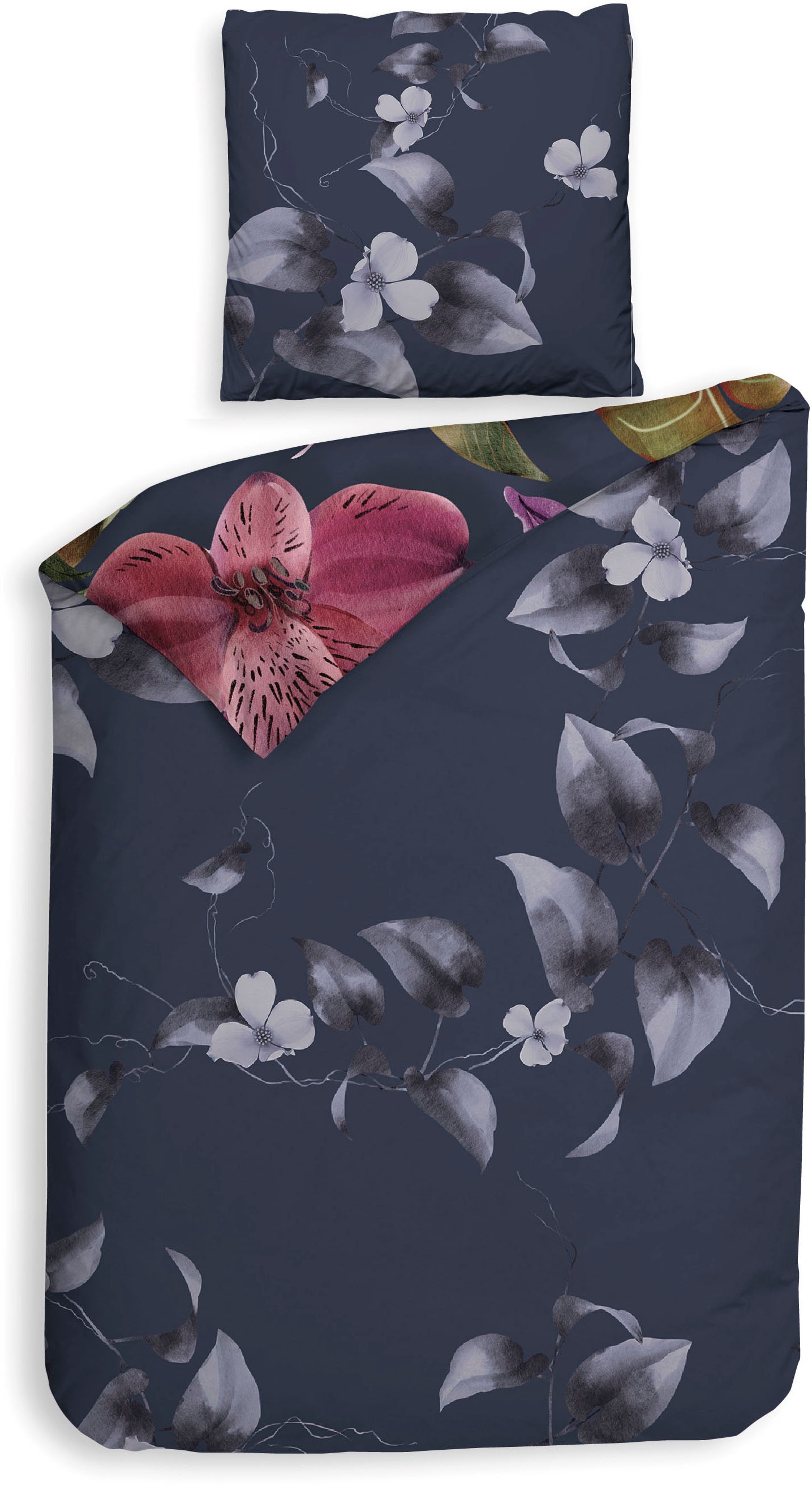 Heckett & Lane Bettwäsche »Tropici« 2 Blumen Design, 100% Baumwolle ab 135x200 cm.