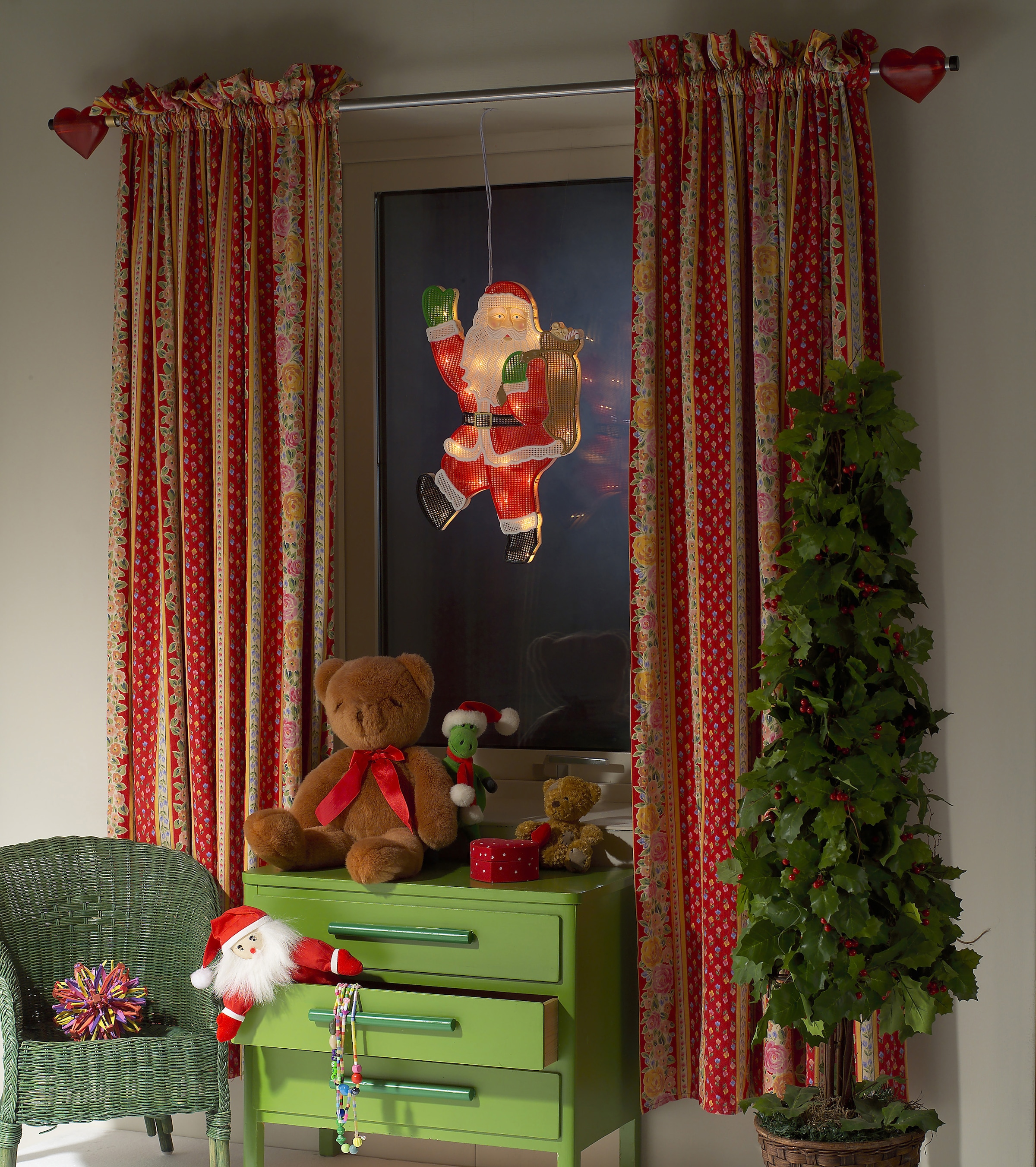 KONSTSMIDE LED Fensterbild »Weihnachtsdeko«, 20 flammig-flammig, LED Fensterbild, Weihnachtsmann, 20 warm weiße Dioden