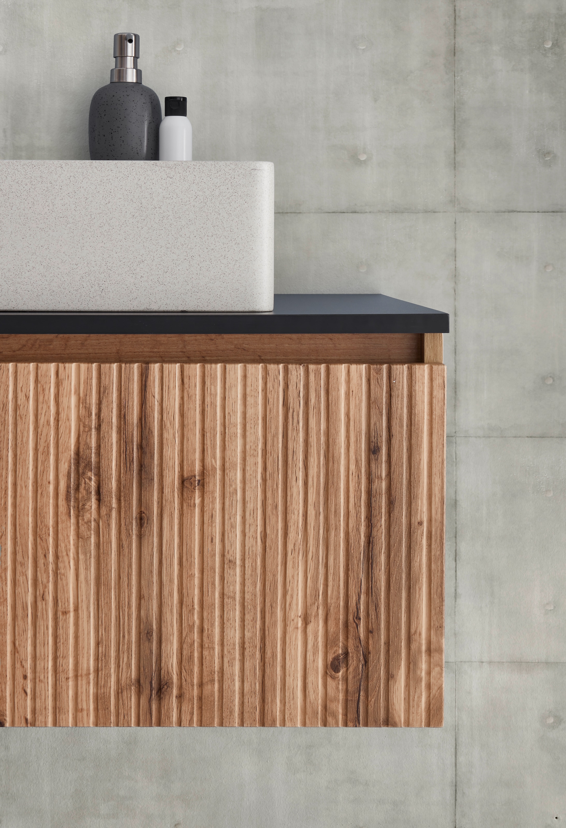 BASIC by Balculina Waschbeckenunterschrank »Loris BxHxT 120x34x47 cm« 1 Stk. tlg. Breite 120cm, Softclose, L/R montierbar