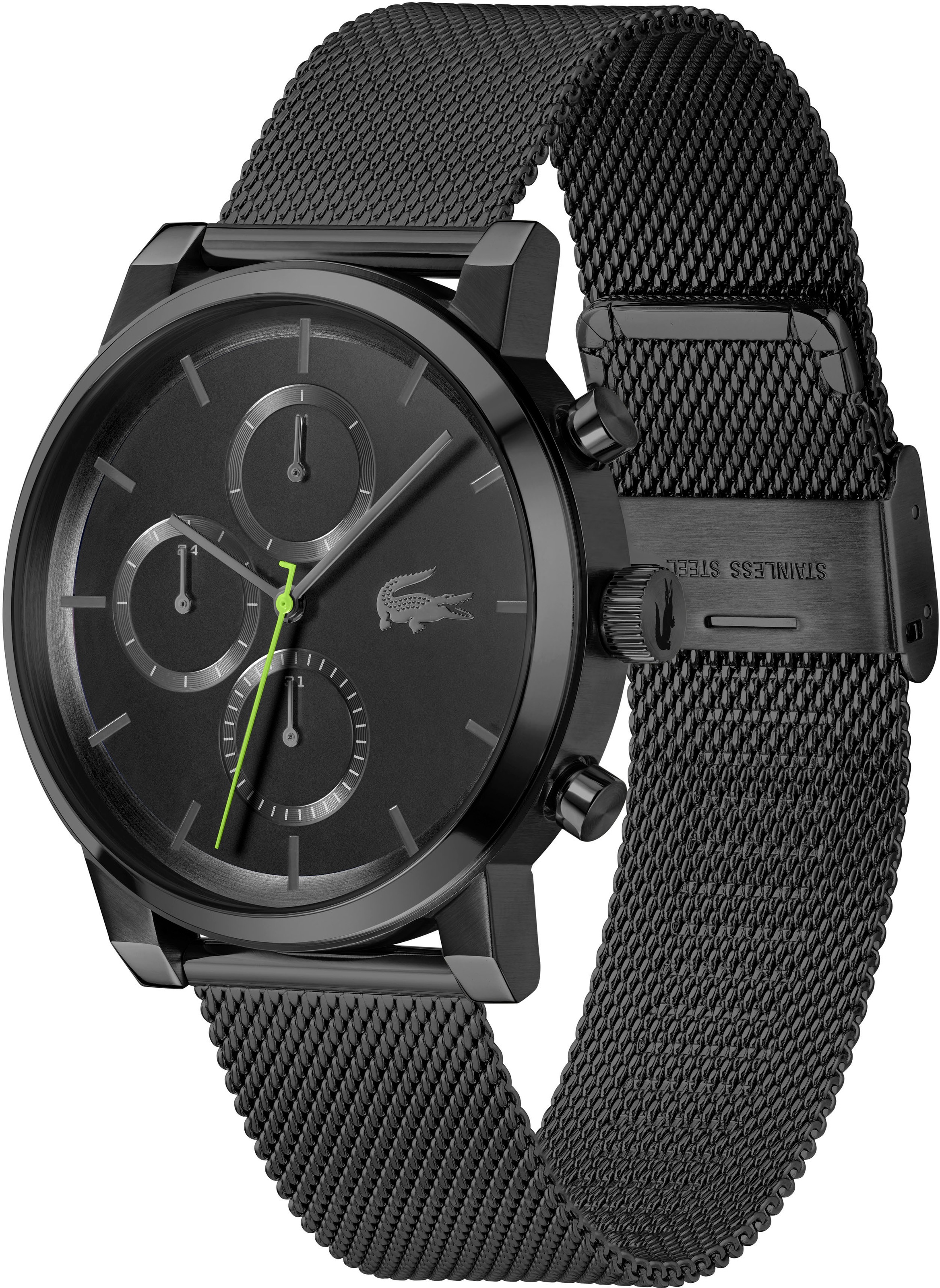 Lacoste Multifunktionsuhr »REPLAY«, Armbanduhr, Quarzuhr, Herrenuhr, Edelstahlarmband, analog