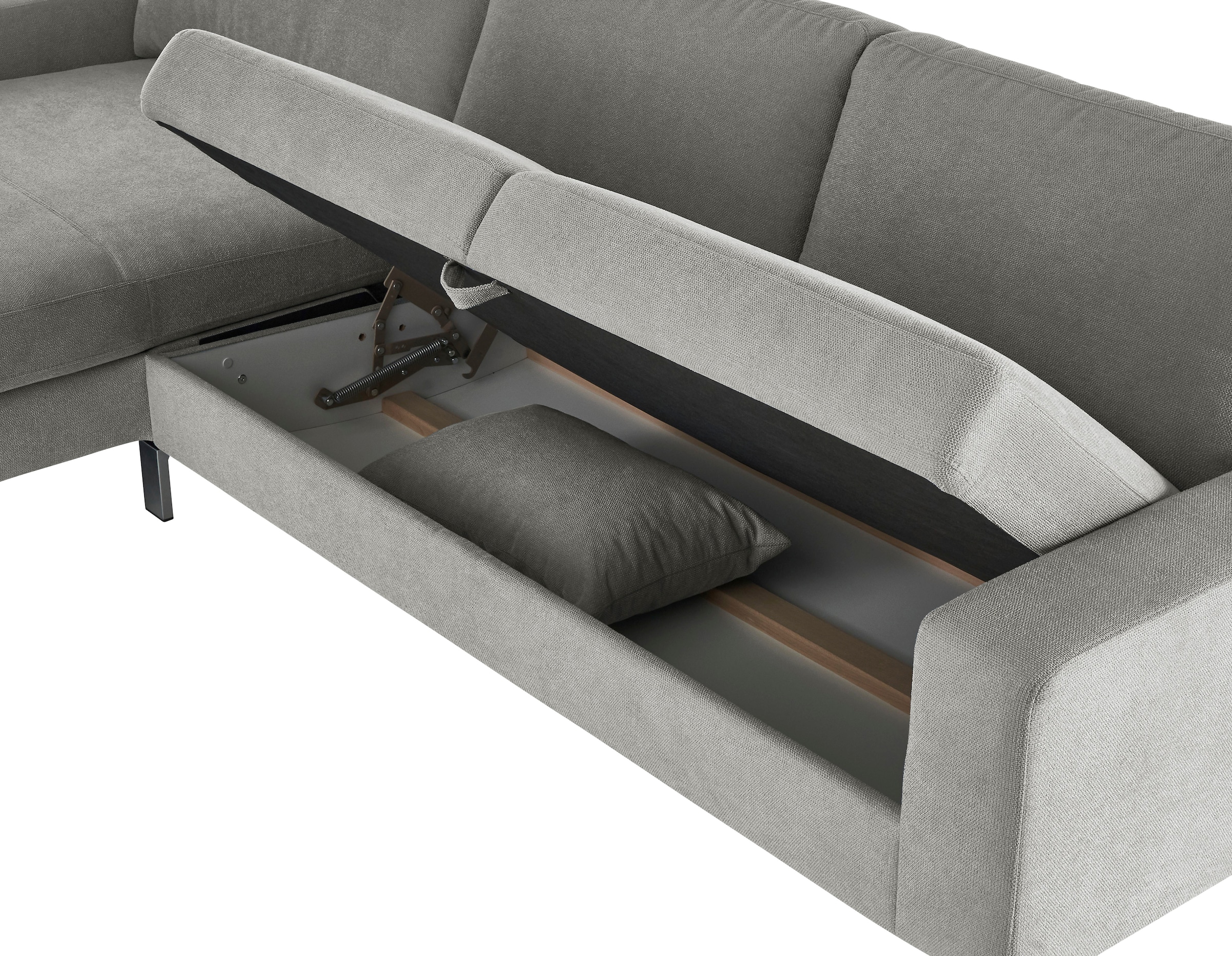 3C Candy Ecksofa »Lecce, wahlweise PUR-Schaumstoff oder Tonnentaschenfederkern«, Bett im 2,5-Sitzer, teilmotorische Schlaffunktion im Longchair, L-Form