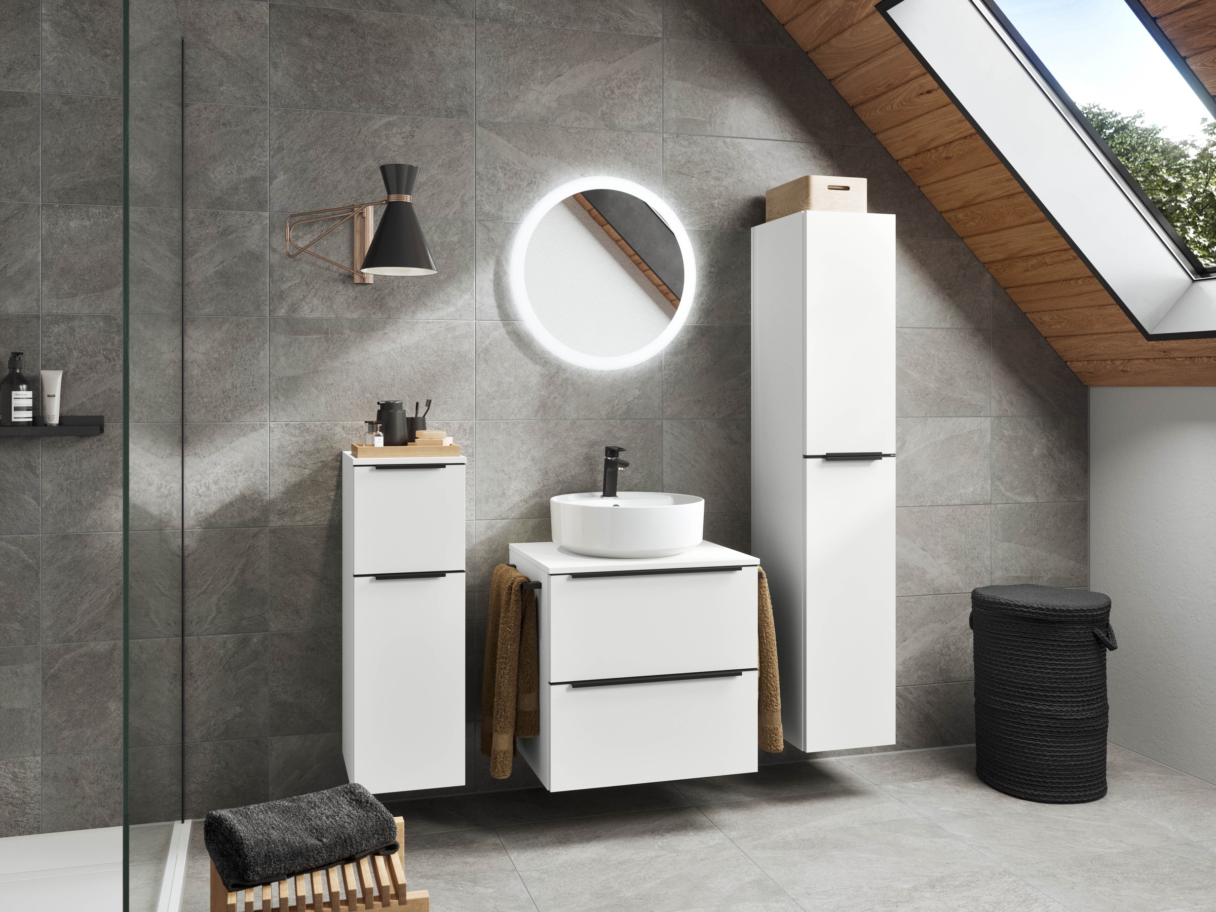 nobilia® Badmöbel-Set »Alvene« vormontiert, mit Soft-Close, 2 Stk. tlg.