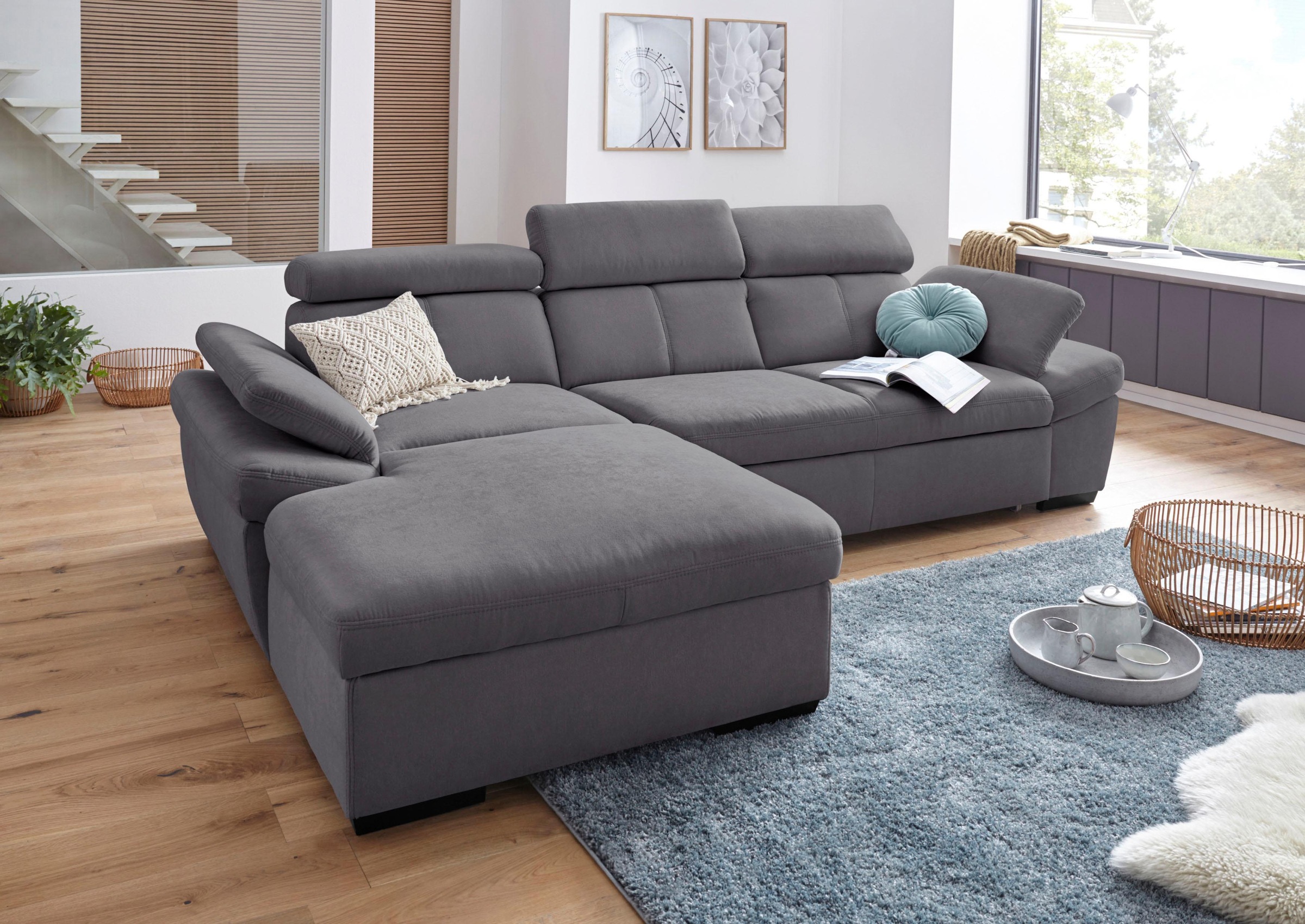 exxpo - sofa fashion Ecksofa »Salerno, inkl. Arm-& Kopfteilverstellung, beq günstig online kaufen