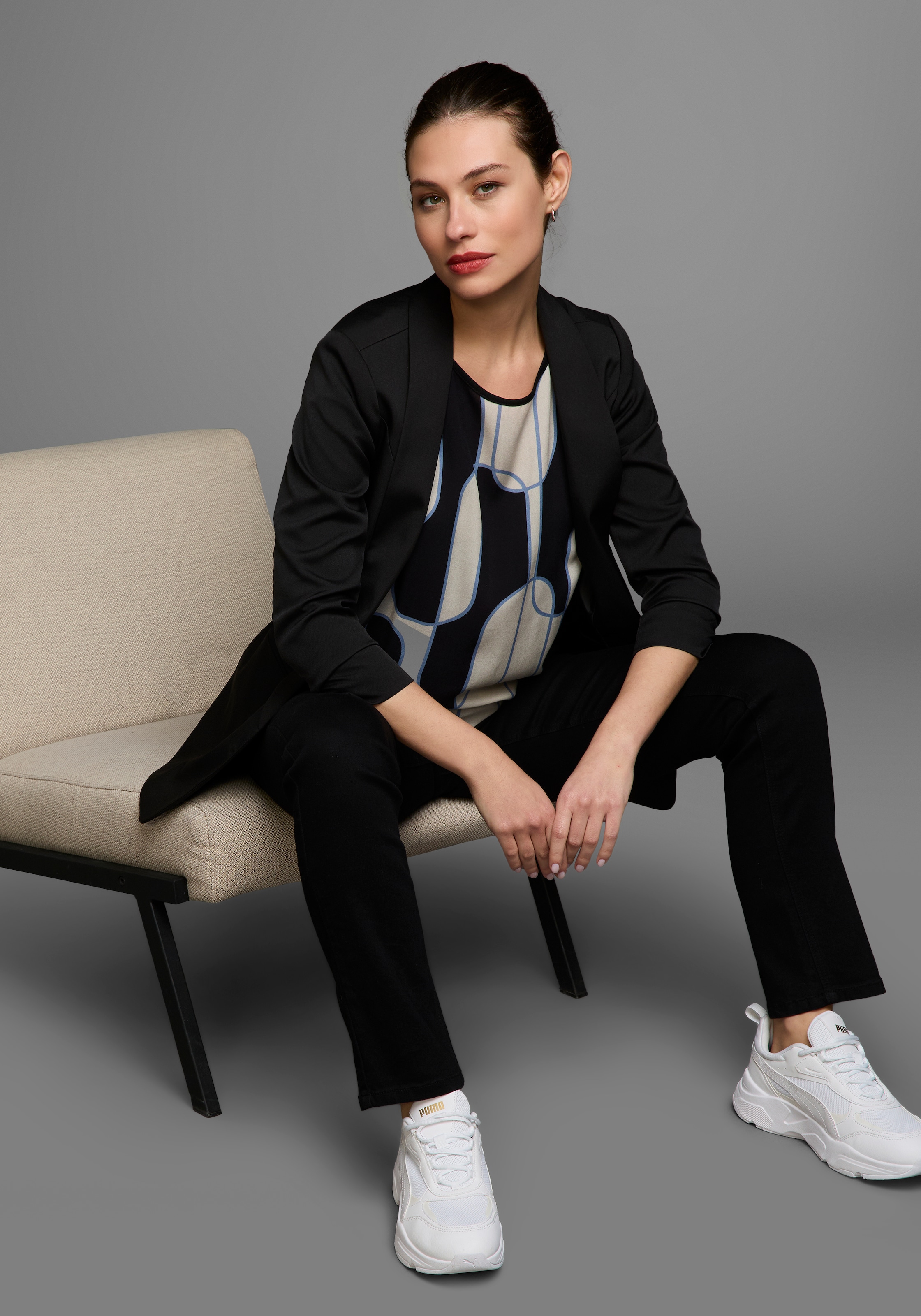Laura Scott Shirtbluse, mit Grafik-Print im Materialmix - NEUE KOLLEKTION