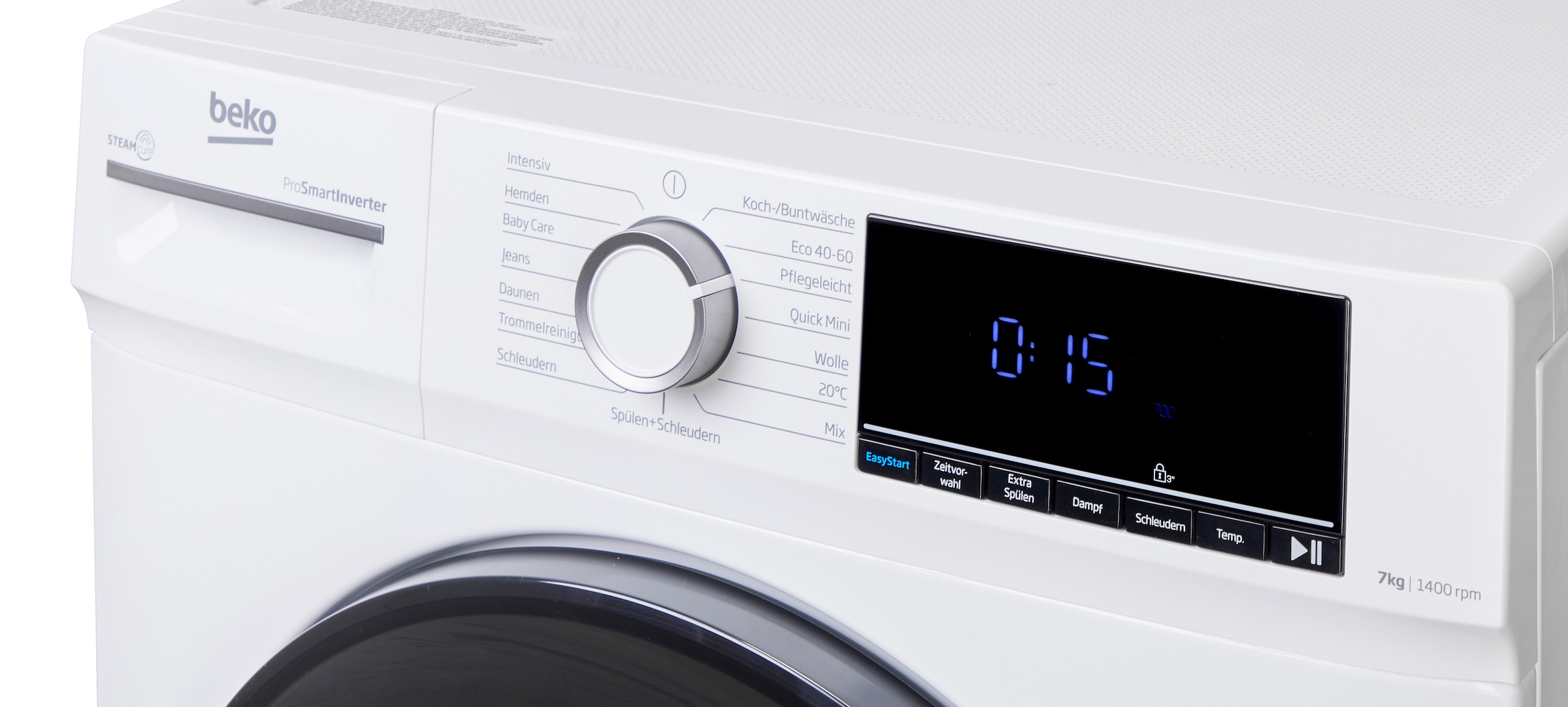 BEKO Waschmaschine »WMOFE741« 7 kg 1400 U/min SteamCure reduziert Falten, AddXtra erlaubt späteres Nachlegen.