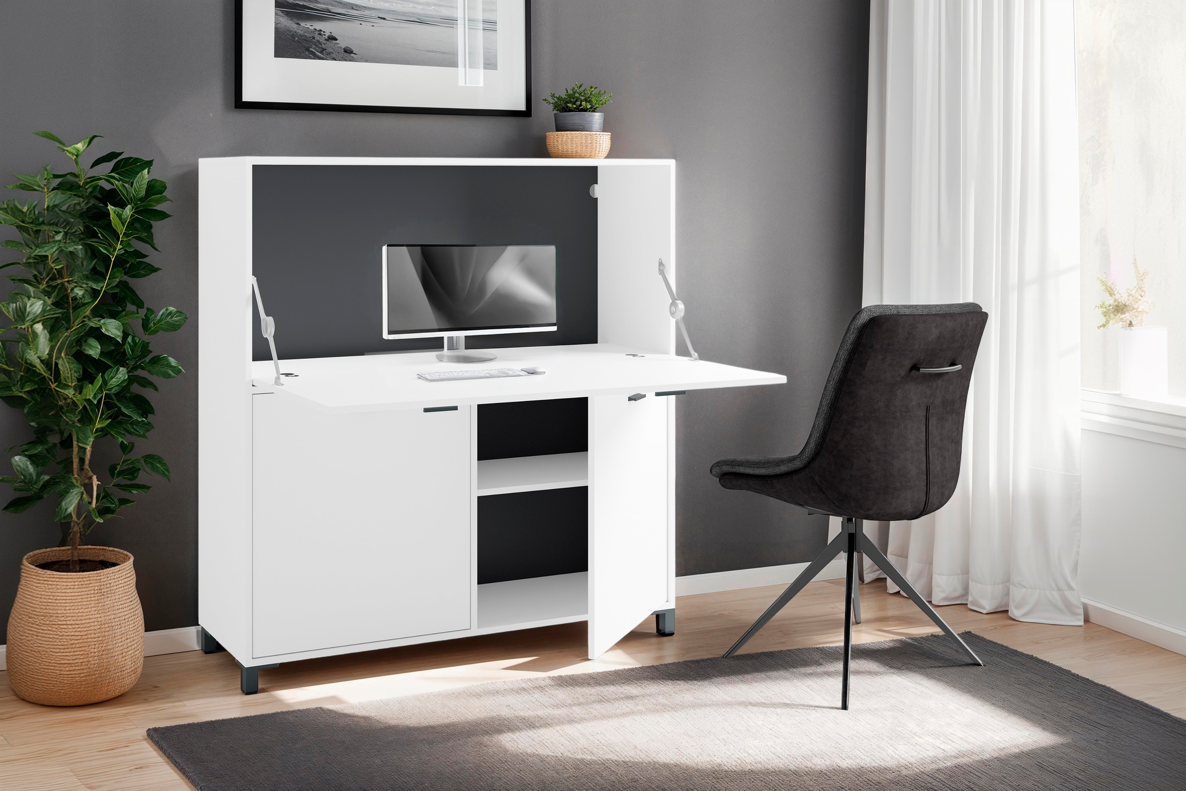 byLIVING Sekretär »Montana«, platzsparende Arbeitslösung mit viel Stauraum, günstig online kaufen