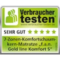 fan Schlafkomfort Exklusiv Komfortschaummatratze »Gold line Komfort S«, 20 cm cm hoch, Raumgewicht: 30 kg/m³, (1 St.), Mit 5 Sterne "Verbraucher testen"-Urteil