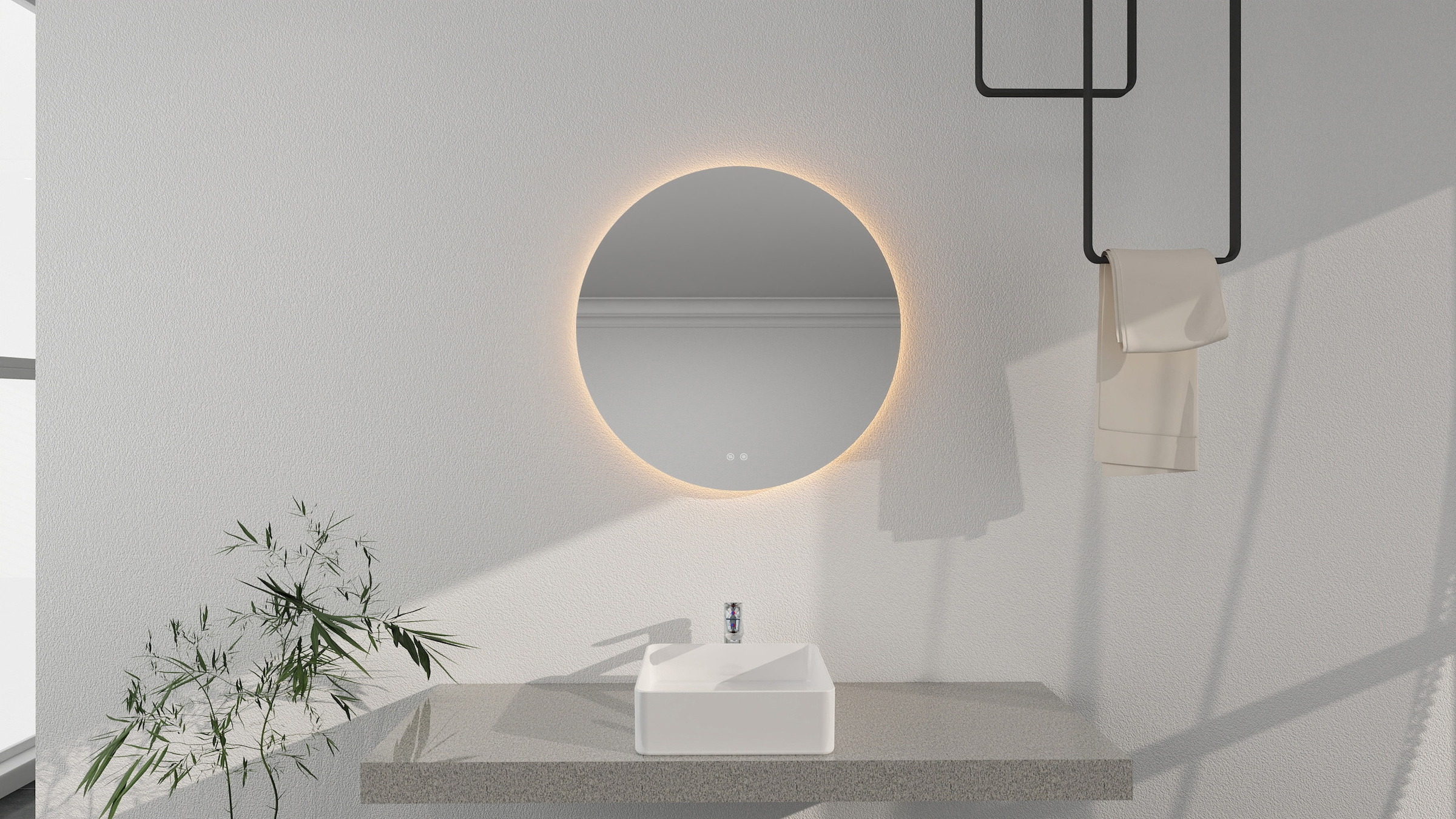 welltime LED-Lichtspiegel »Toledo rund, Spiegel mit LED Beleuchtung, Badspiegel«, mit Anti-Fog Beschichtung