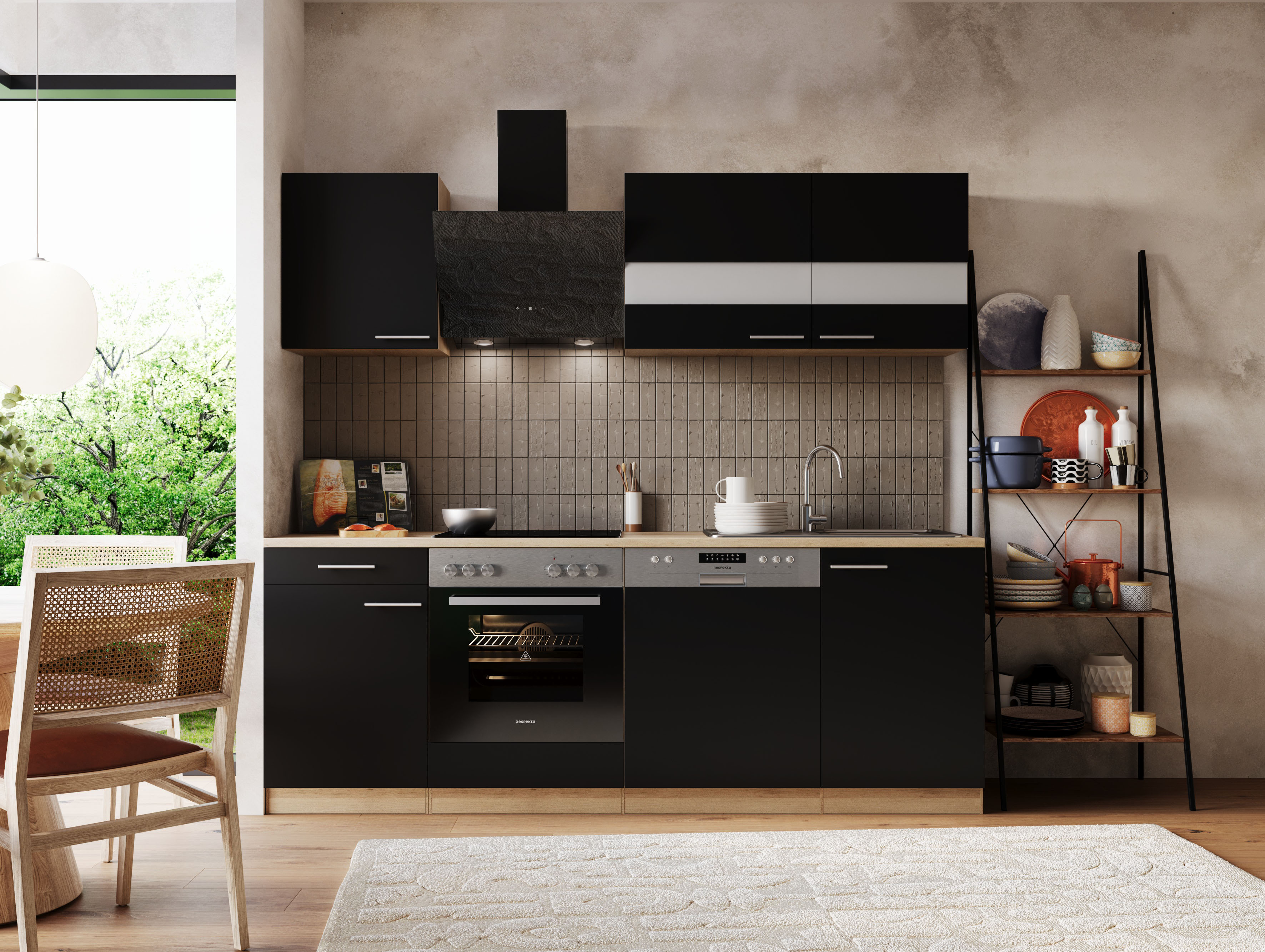 RESPEKTA Küche »Merle« Breite 220 cm, mit Soft-Close, in exklusiver Konfigu günstig online kaufen