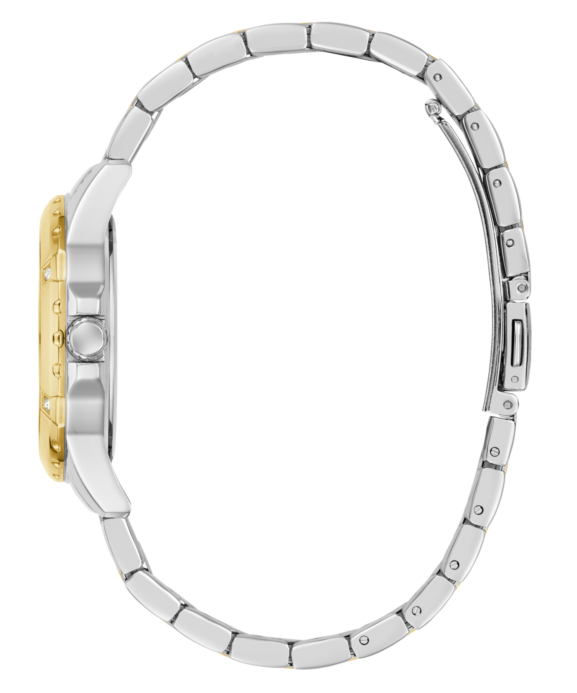 Guess Quarzuhr »MIST«, Armbanduhr, Damenuhr, Edelstahlarmband, Kristallsteine
