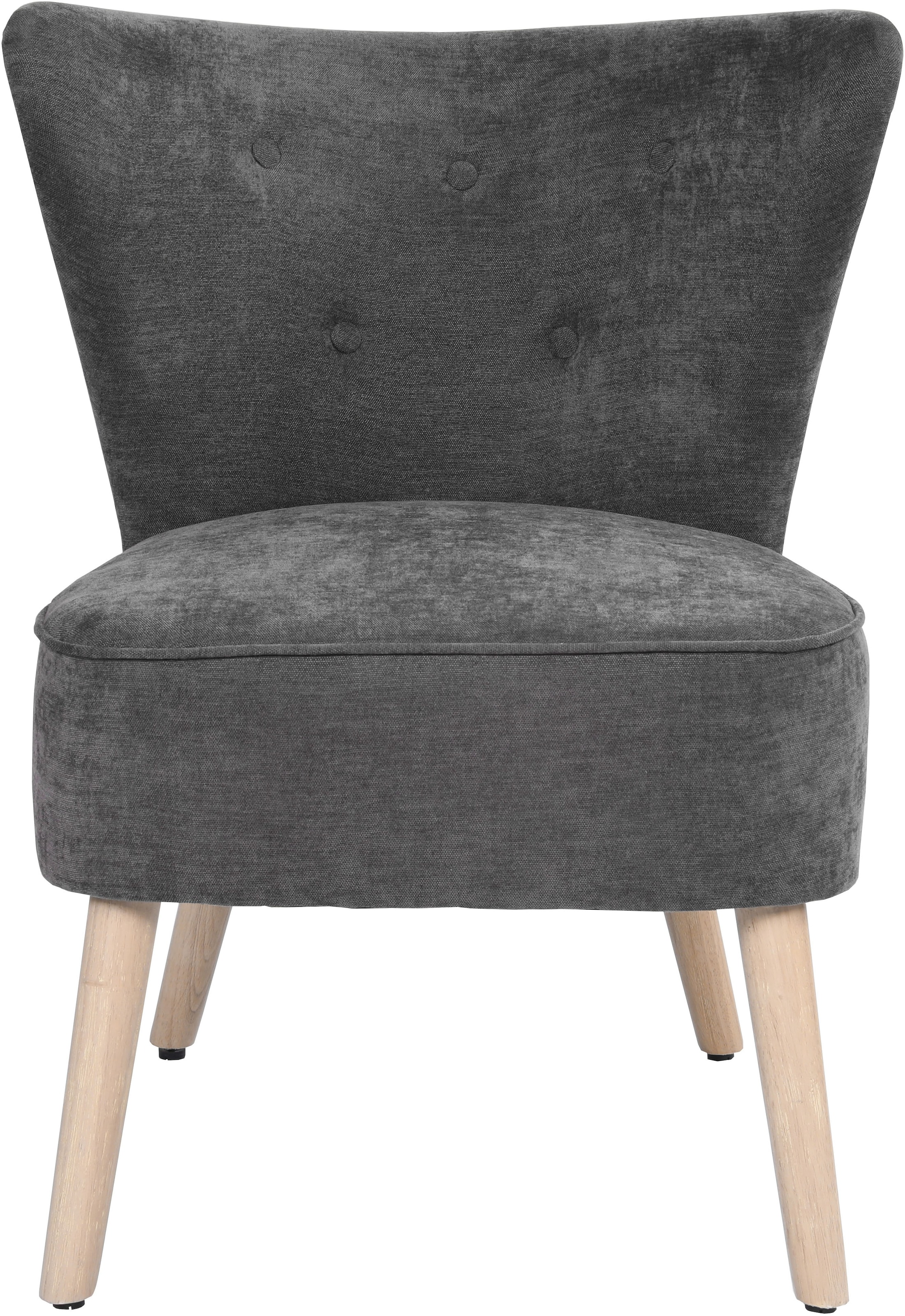 Home affaire Loungesessel »JORIEL moderner Ohrensessel mit Knopfsteppung« mit Echtholzfüßen und feinem Struktur-Bezug