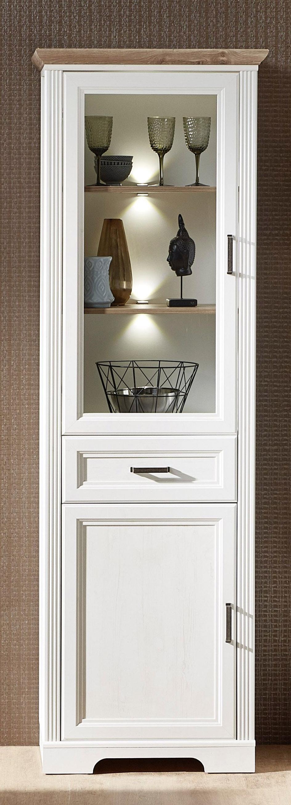 Innostyle Stauraumvitrine »Jasmin« inklusive Beleuchtung, Türen links/rechts verwendbar