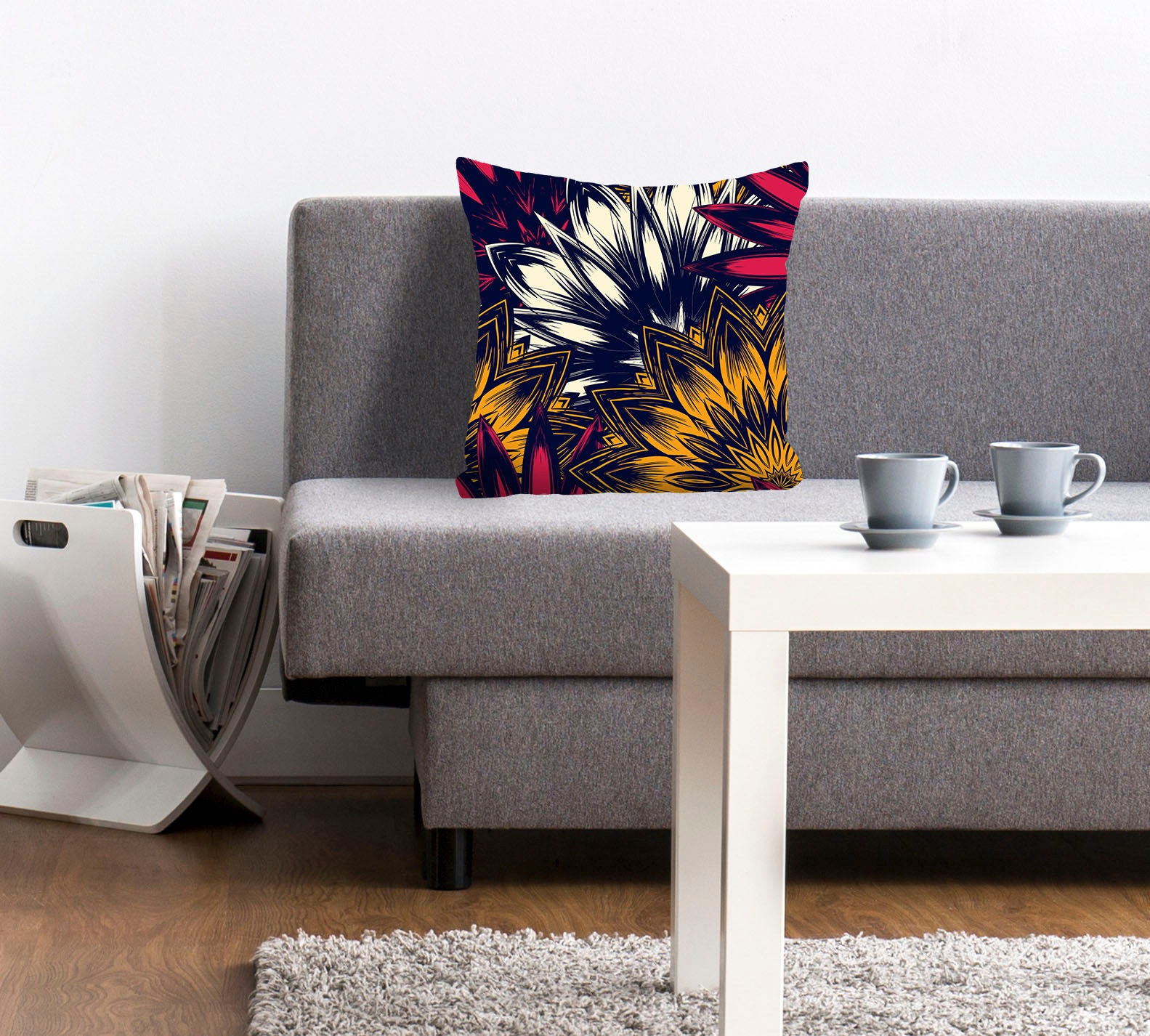 queence Dekokissen »Gaby«, Kissenhülle,Bunte Blümchen,Dunkel,Florales Muste günstig online kaufen
