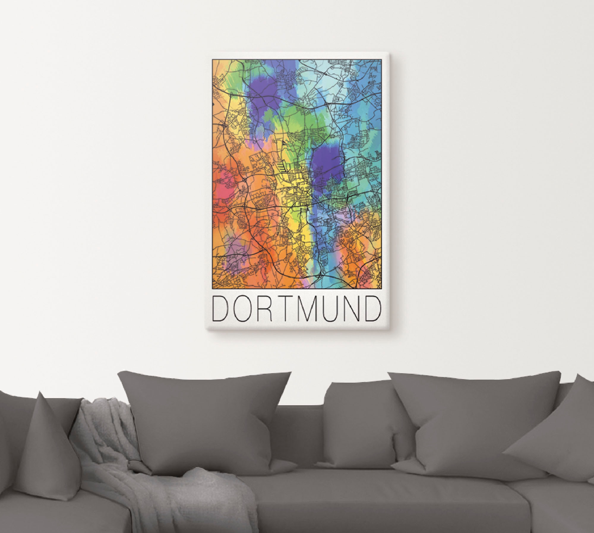 Artland Wandbild »Retro Karte Dortmund Deutschland«, Deutschland, (1 St.), als Alubild, Leinwandbild, Wandaufkleber oder Poster in versch. Größen