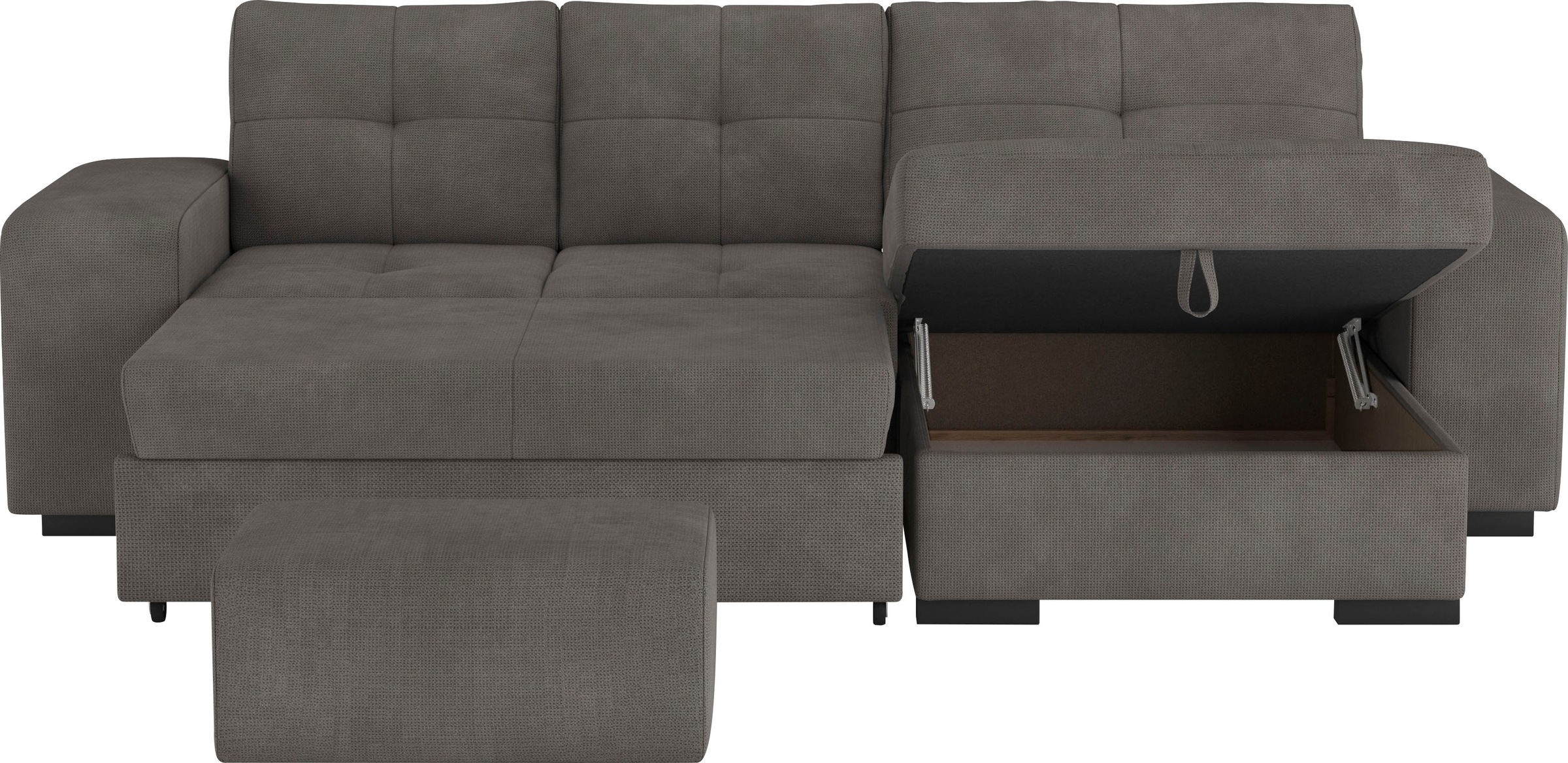COTTA Ecksofa »Mattina L-Form«, inkl. Hocker, wahlweise mit Bettfunktion und Bettkasten