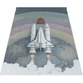 Ayyildiz Teppiche Kinderteppich »FUNNY 2111«, rechteckig, 11 mm Höhe, Kinder Rakete Motivteppich