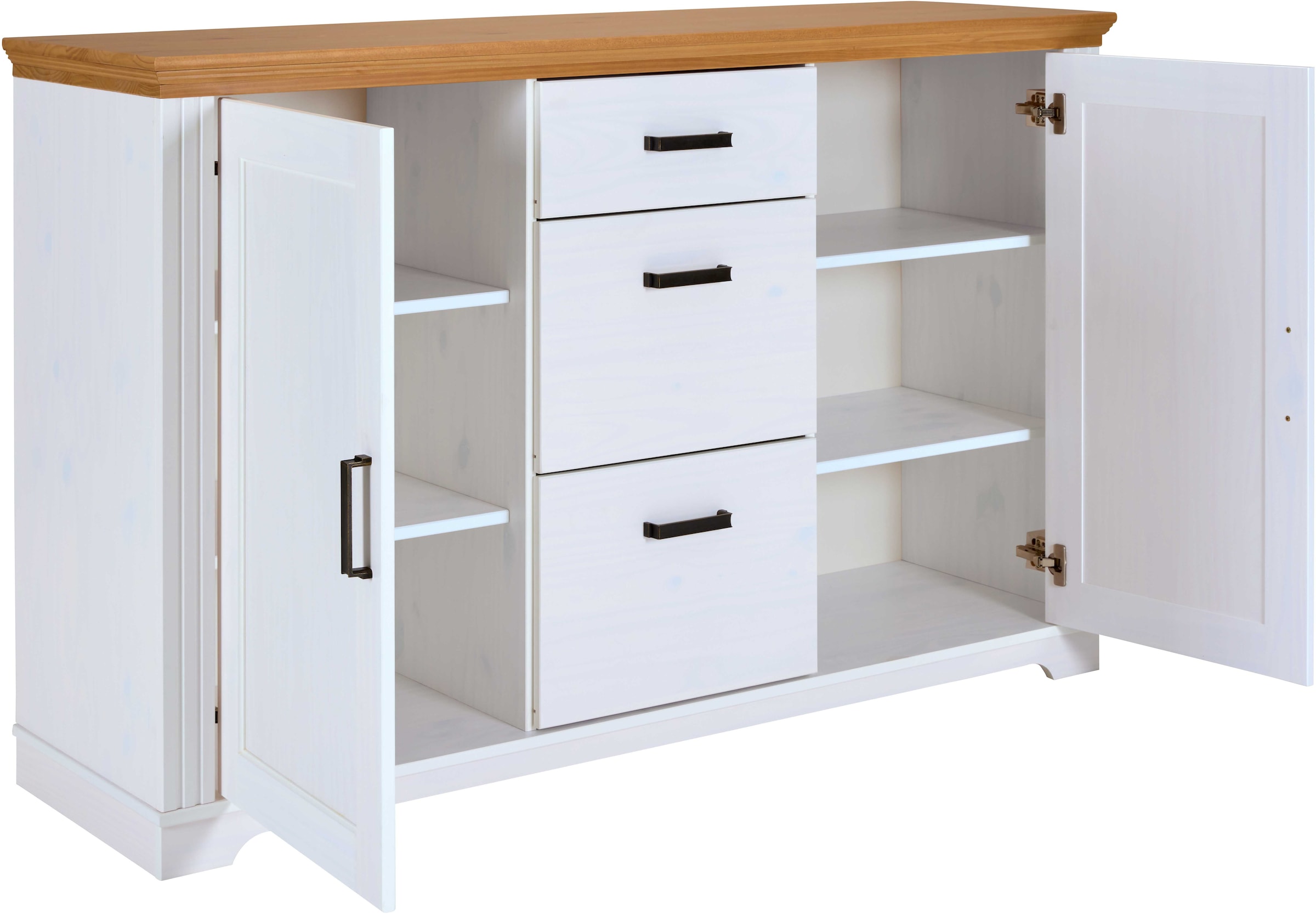 Inter Link Sideboard »Sideboard Maluno« 1 Stk. tlg. Kiefer Massiv, Soft-Close, Stauraum, BxTxH: ca. 166,4 x 48,3 x 104 cm