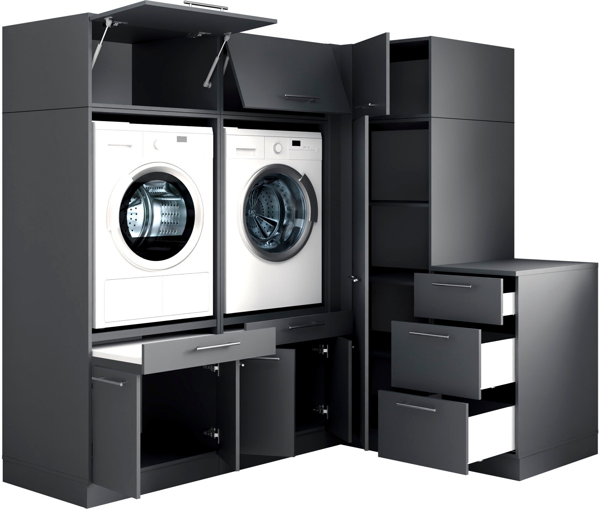 Laundreezy Mehrzweckschrank-Set »Laundreezy, 7-tlg. Mehrzweckschrank-Set B/H/T 203/200/68 cm« 6 Stk. tlg.