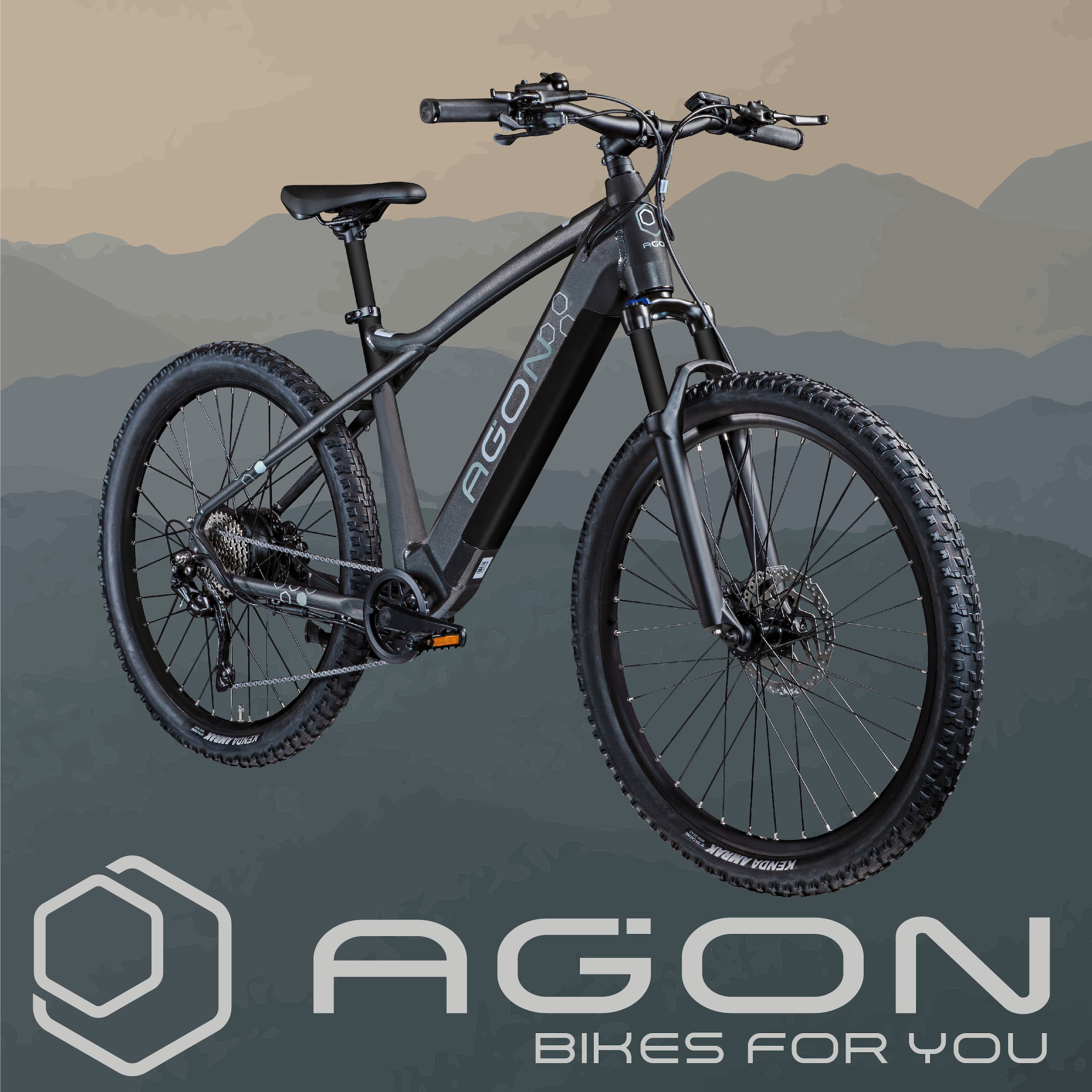AGON E-Bike »Alpha«, 10 Gang, Deore SGS T6000, Heckmotor 250 W, Pedelec, Elektrofahrrad für Damen u. Herren, MTB