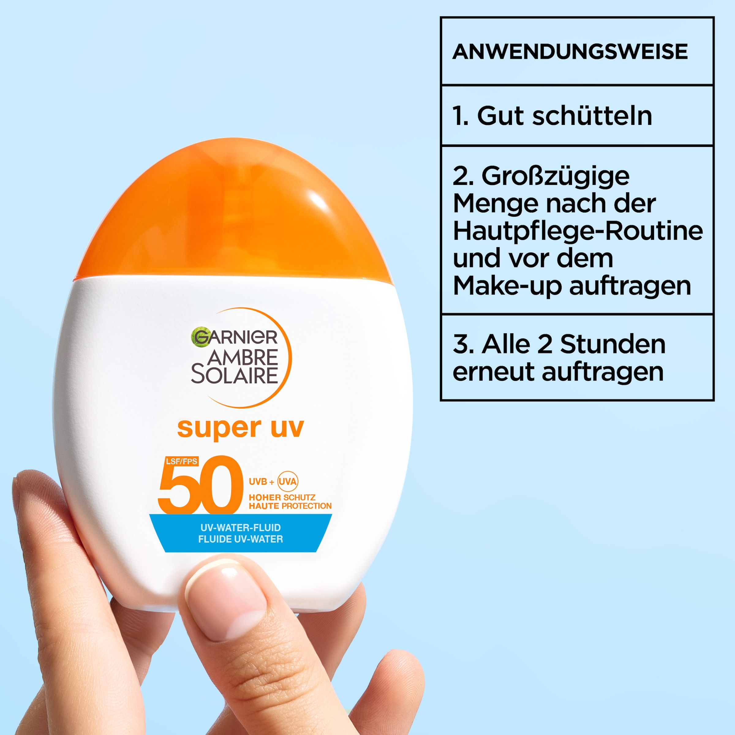GARNIER Sonnenschutzfluid »Garnier Super UV UV-Water-Fluid Invisible LSF 50«